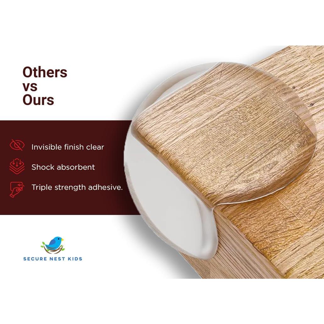 Protectores de Esquinas a Prueba de Bebés Secure Nest Kids - 12 Piezas