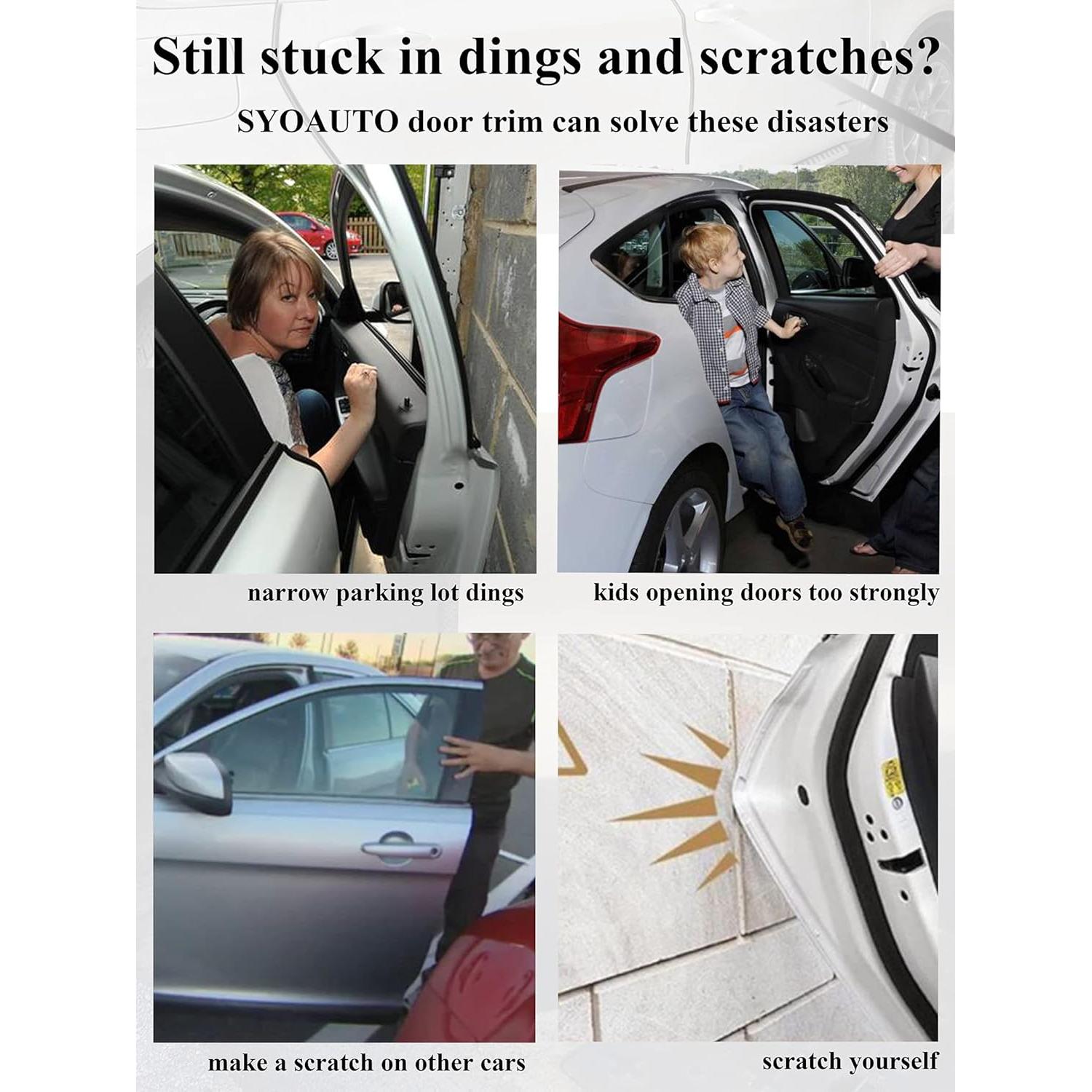 Protector de Bordes de Puerta SYOAUTO 10M Negro Ajuste Universal