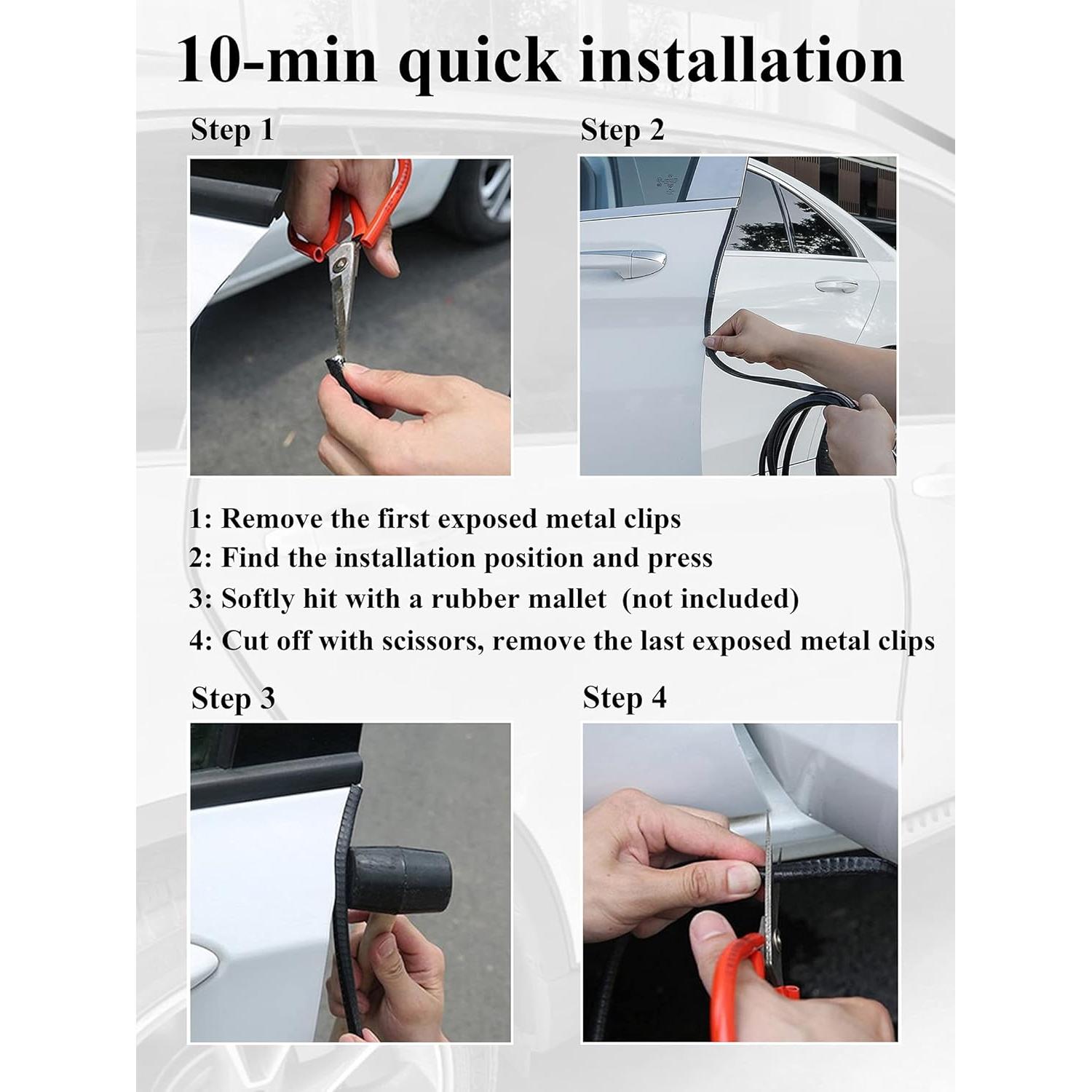 Protector de Bordes de Puerta SYOAUTO 10M Negro Ajuste Universal