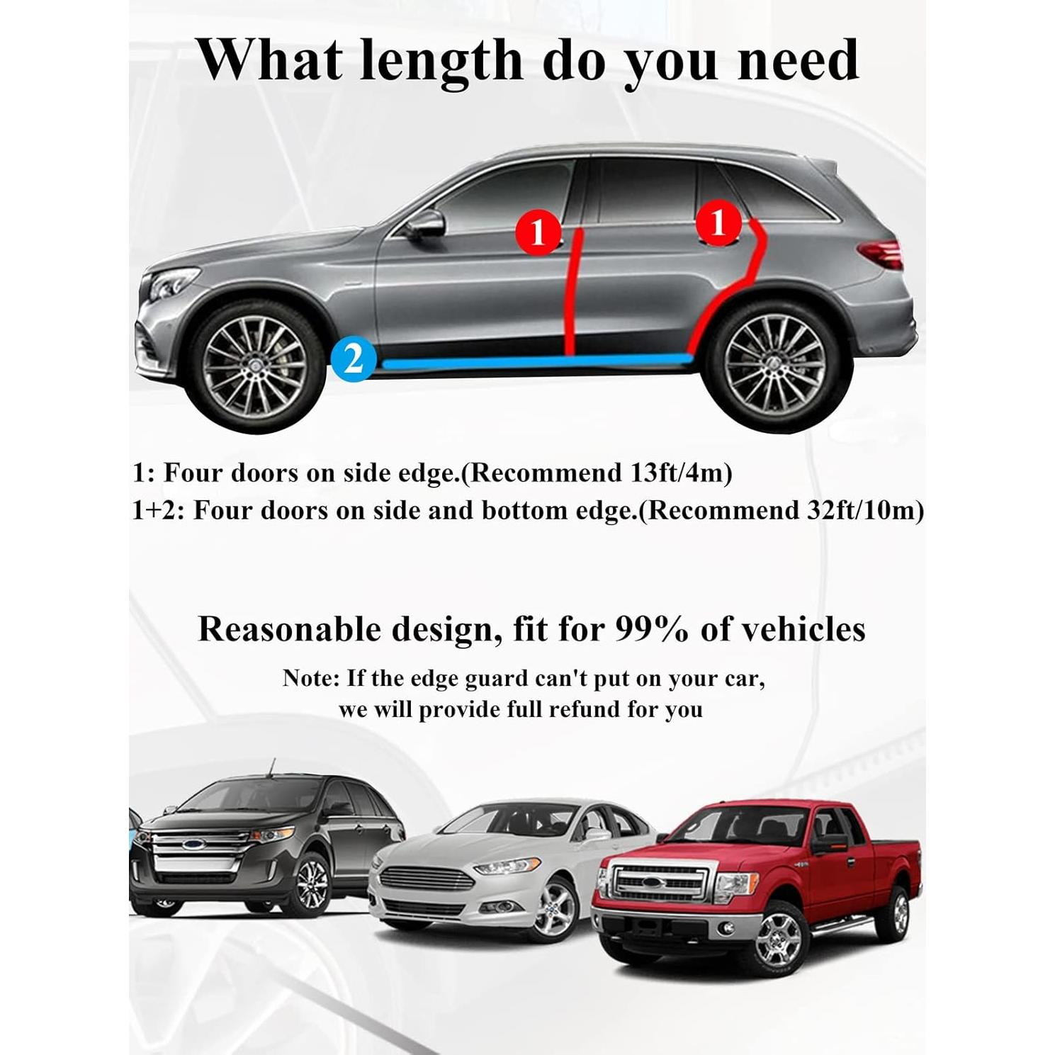 Protector de Bordes de Puerta SYOAUTO 10M Negro Ajuste Universal