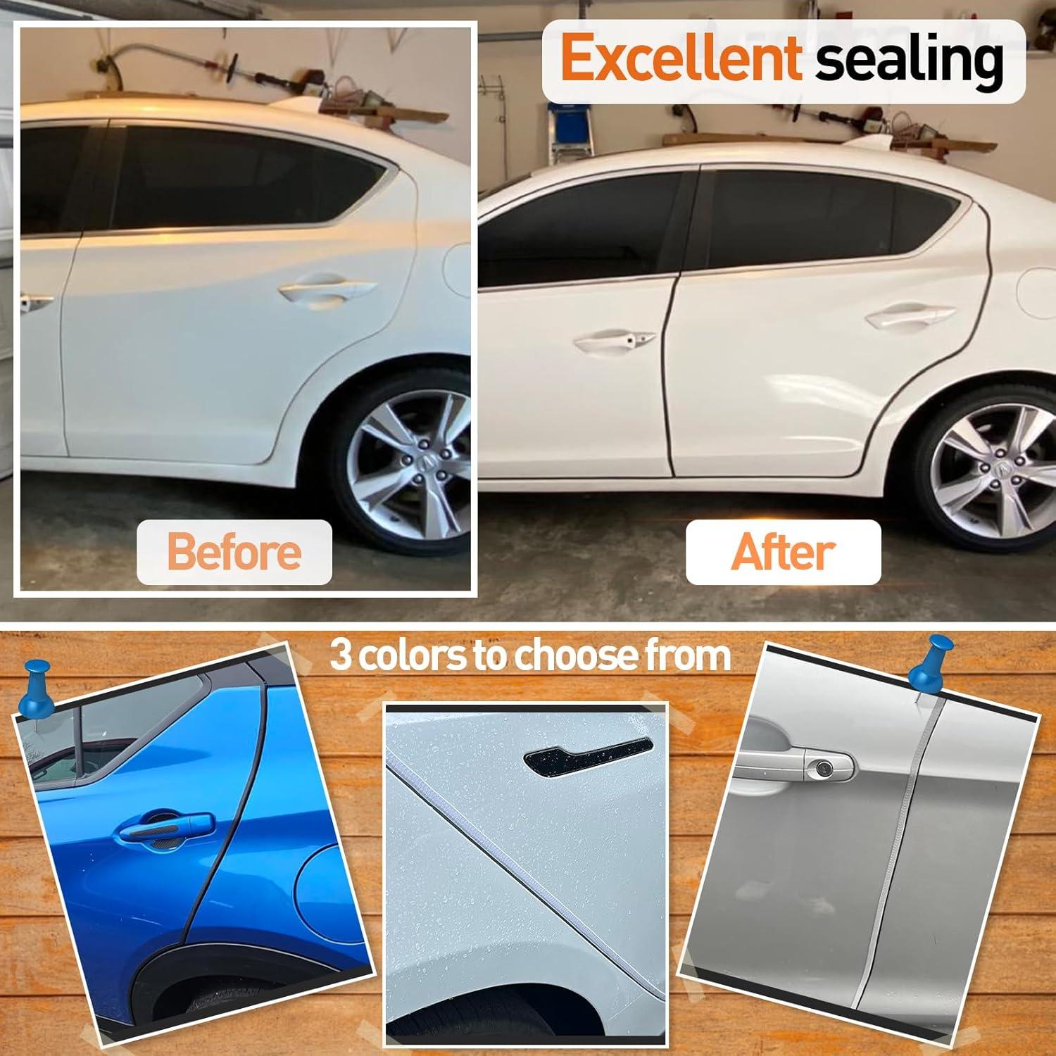 Protector de Bordes de Puertas de Coche Ecocstm 10m Negro