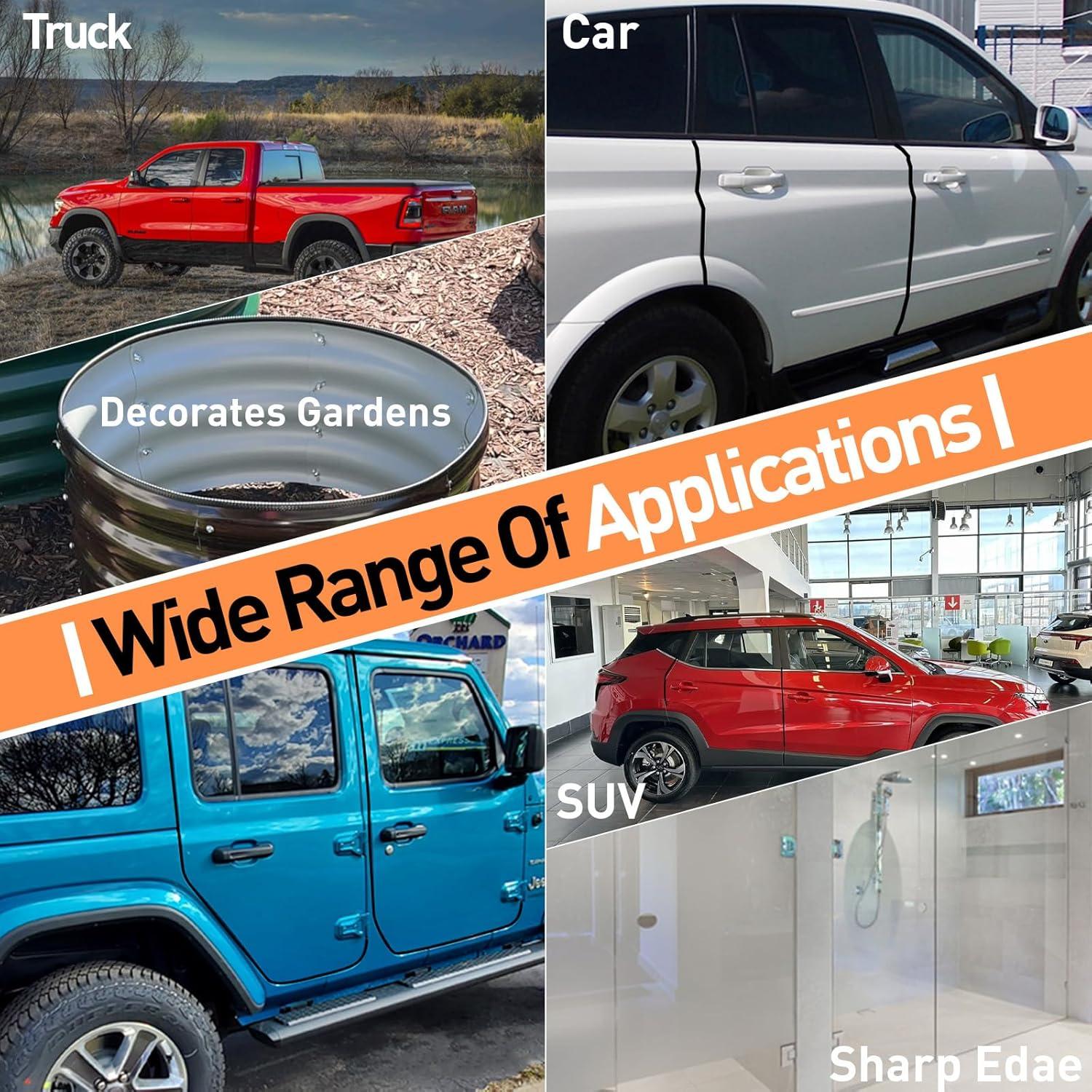 Protector de Bordes de Puertas de Coche Ecocstm 10m Negro