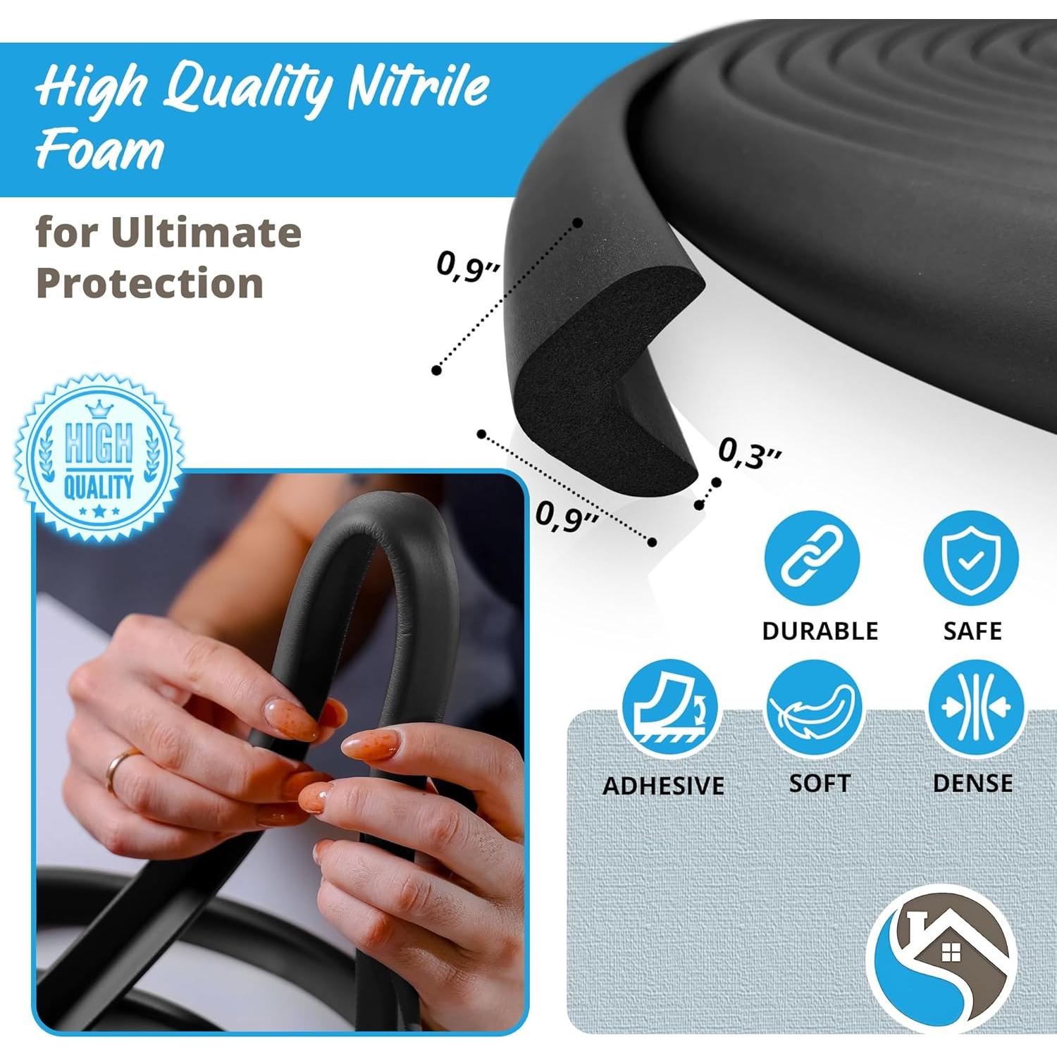 Protector de Bordes para Bebés Komfortology 3.66m Negro