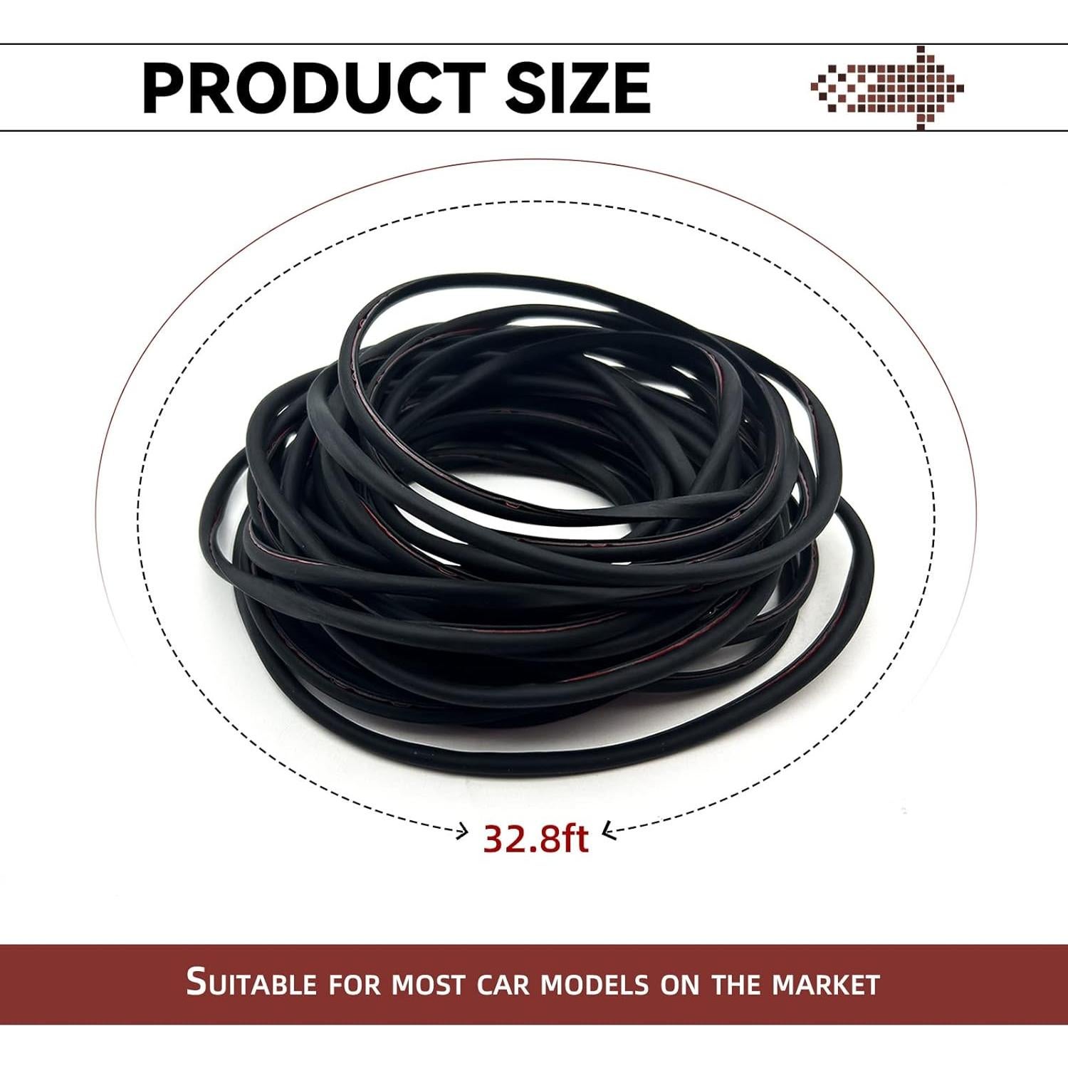 Protector de Bordes de Puertas de Auto NTNEV 10m Goma PVC Negro