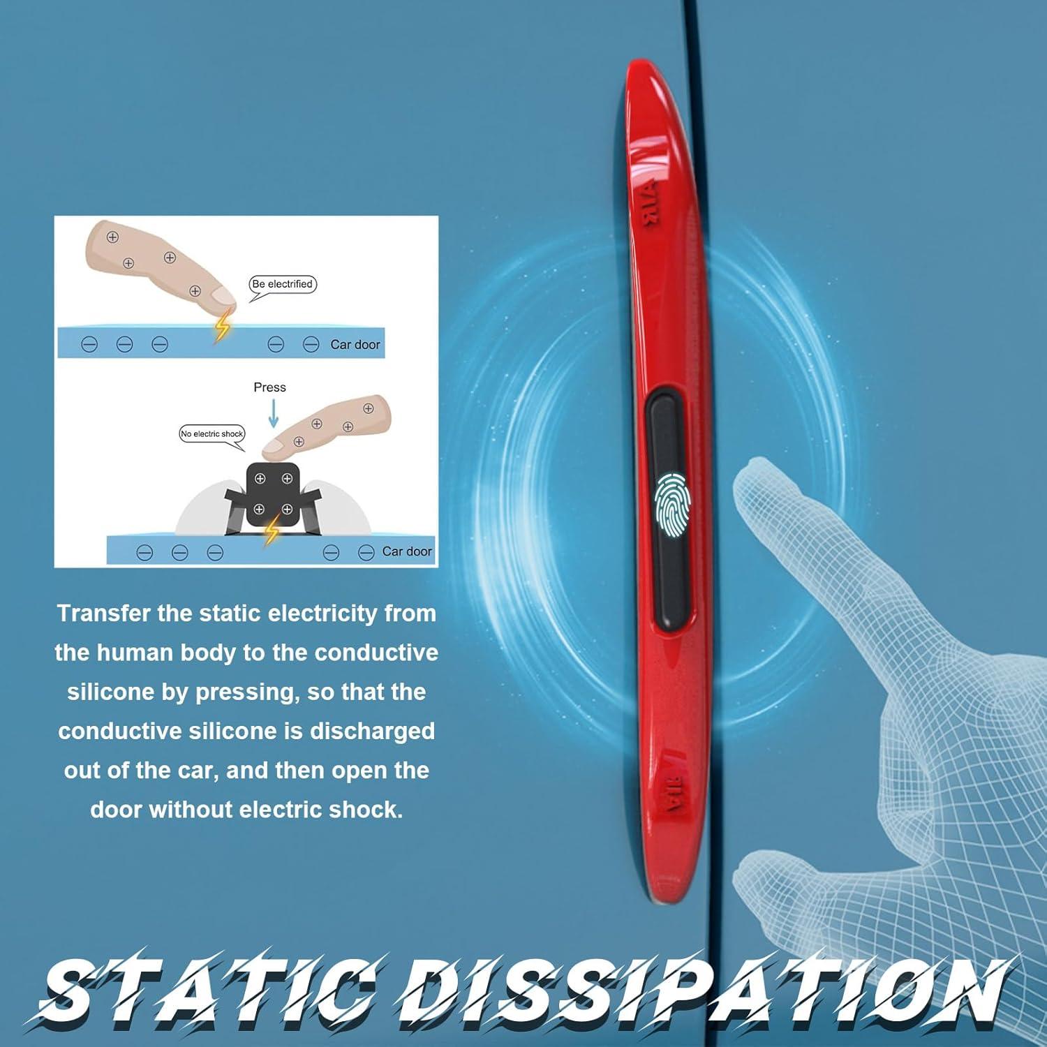 4 Protectores de Bisel de Puerta de Auto Suvnie Rojo