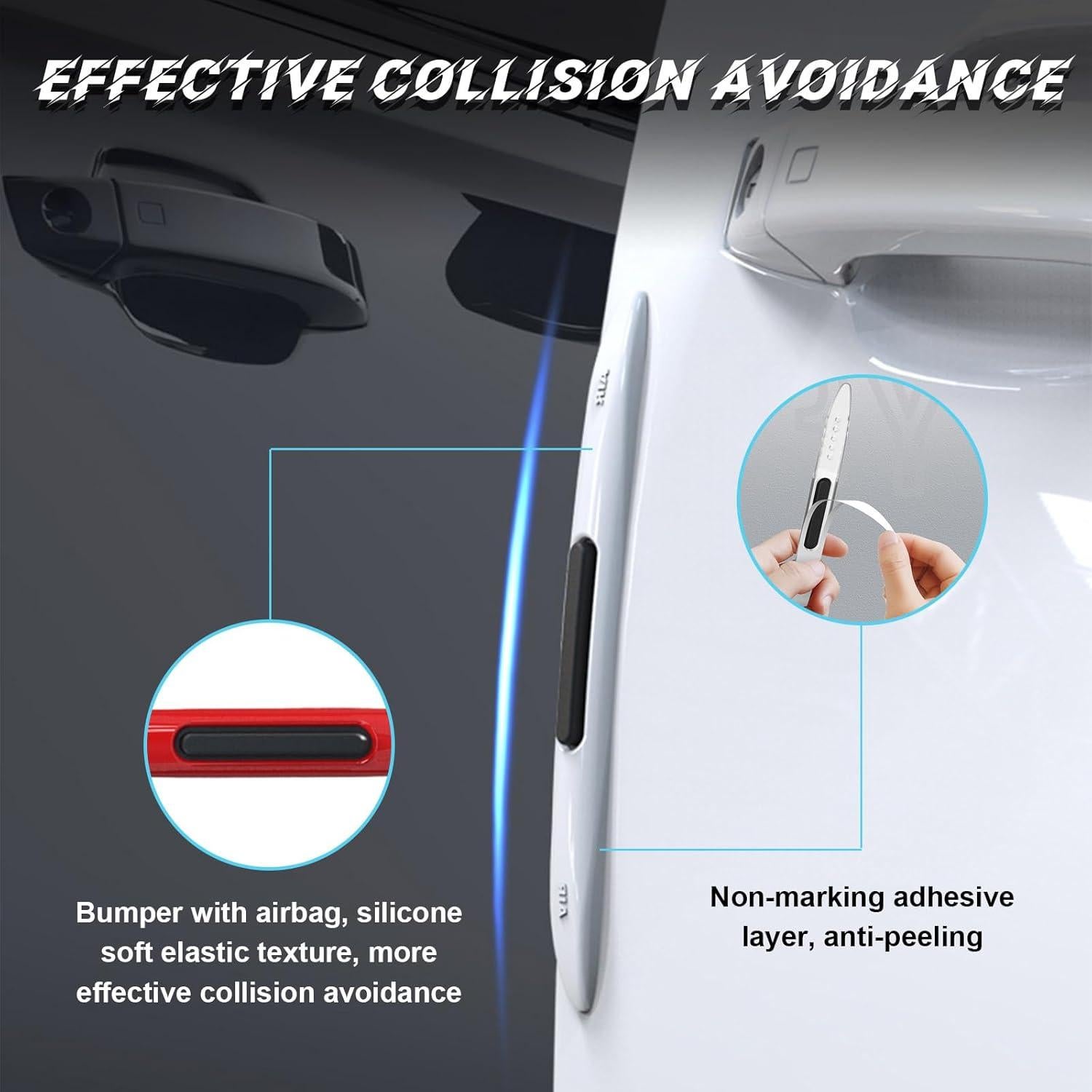 4 Protectores de Bisel de Puerta de Auto Suvnie Rojo