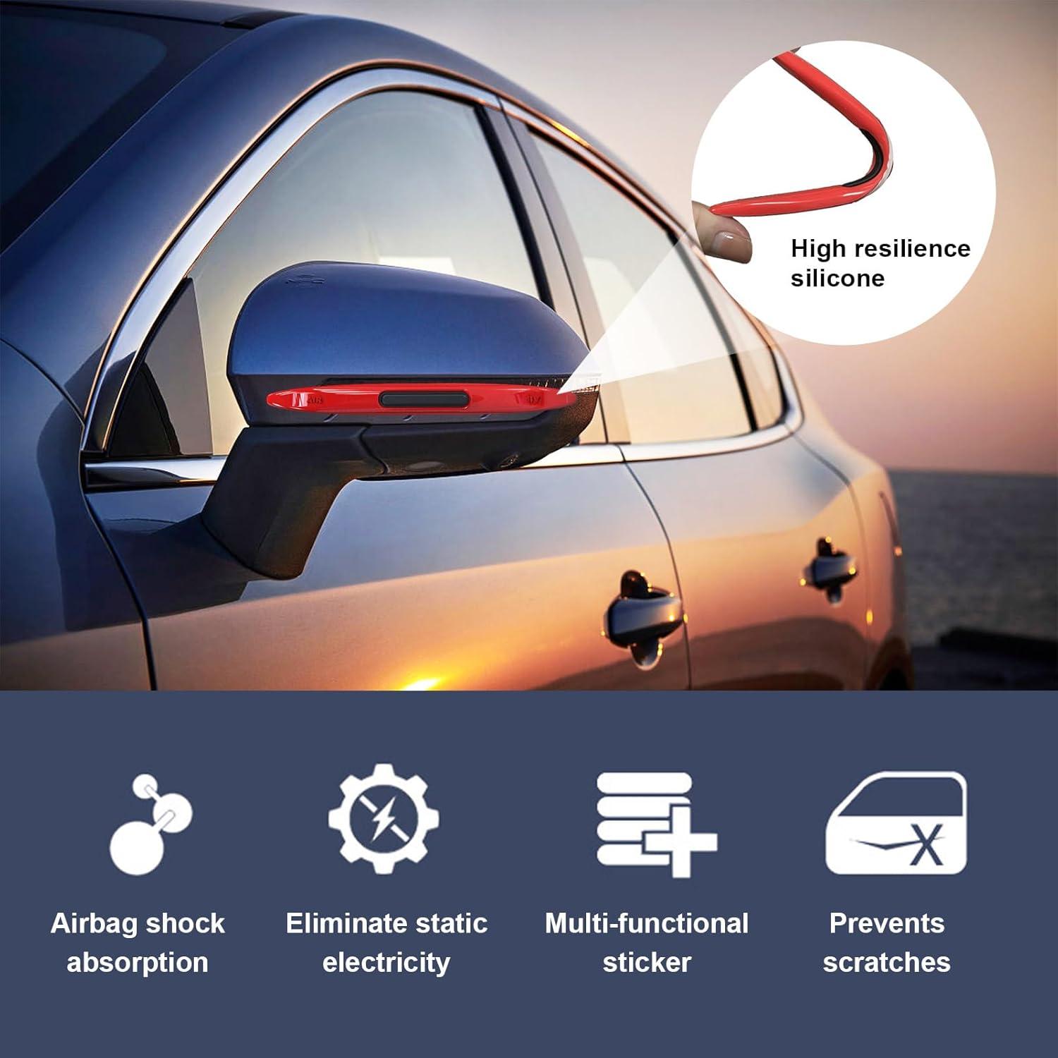 4 Protectores de Bisel de Puerta de Auto Suvnie Rojo