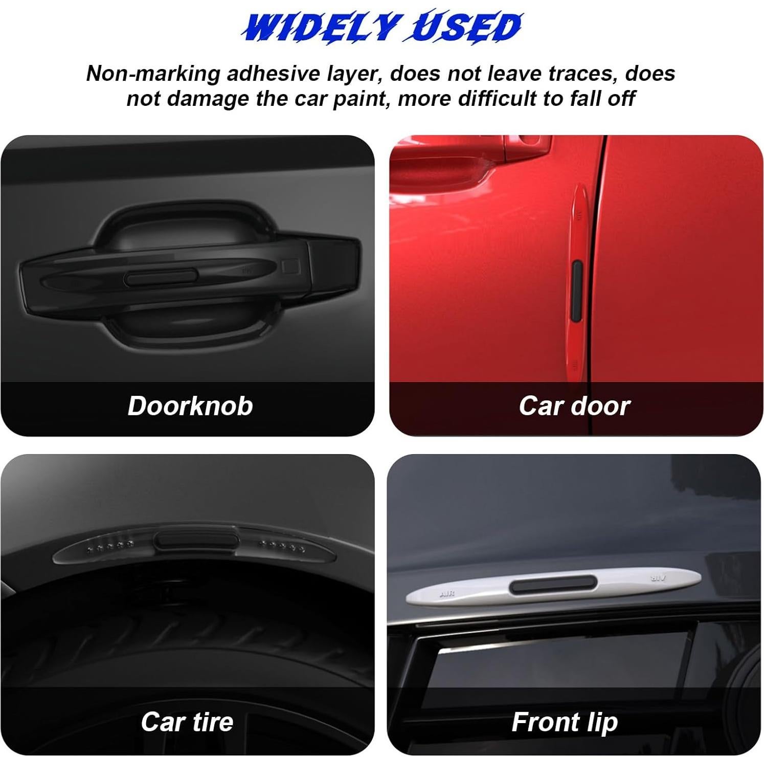 4 Protectores de Bisel de Puerta de Auto Suvnie Rojo