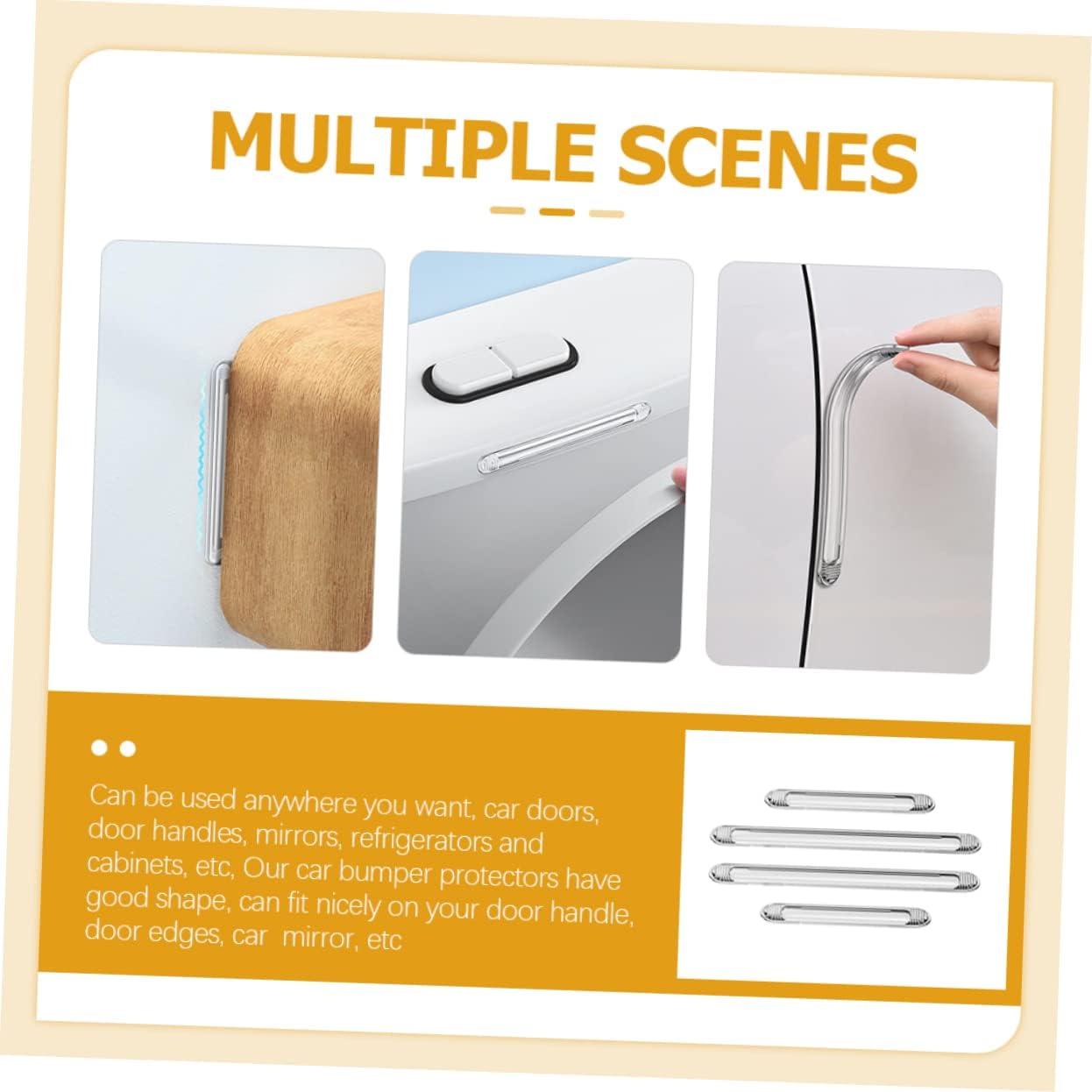 Mikinona Tiras de Colisión para Coche 4 Pcs Silicona Transparente