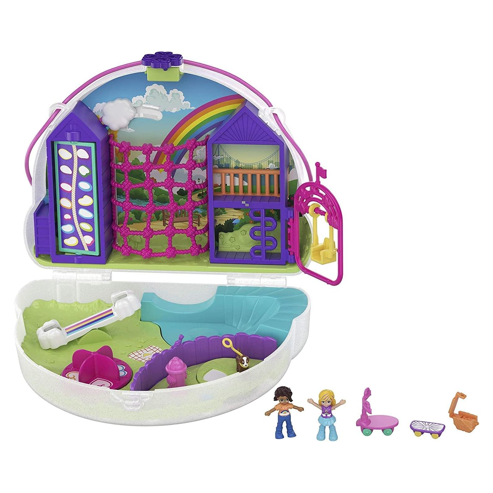Bolso compacto Rainbow Dream Polly Pocket con muñecas y accesorios