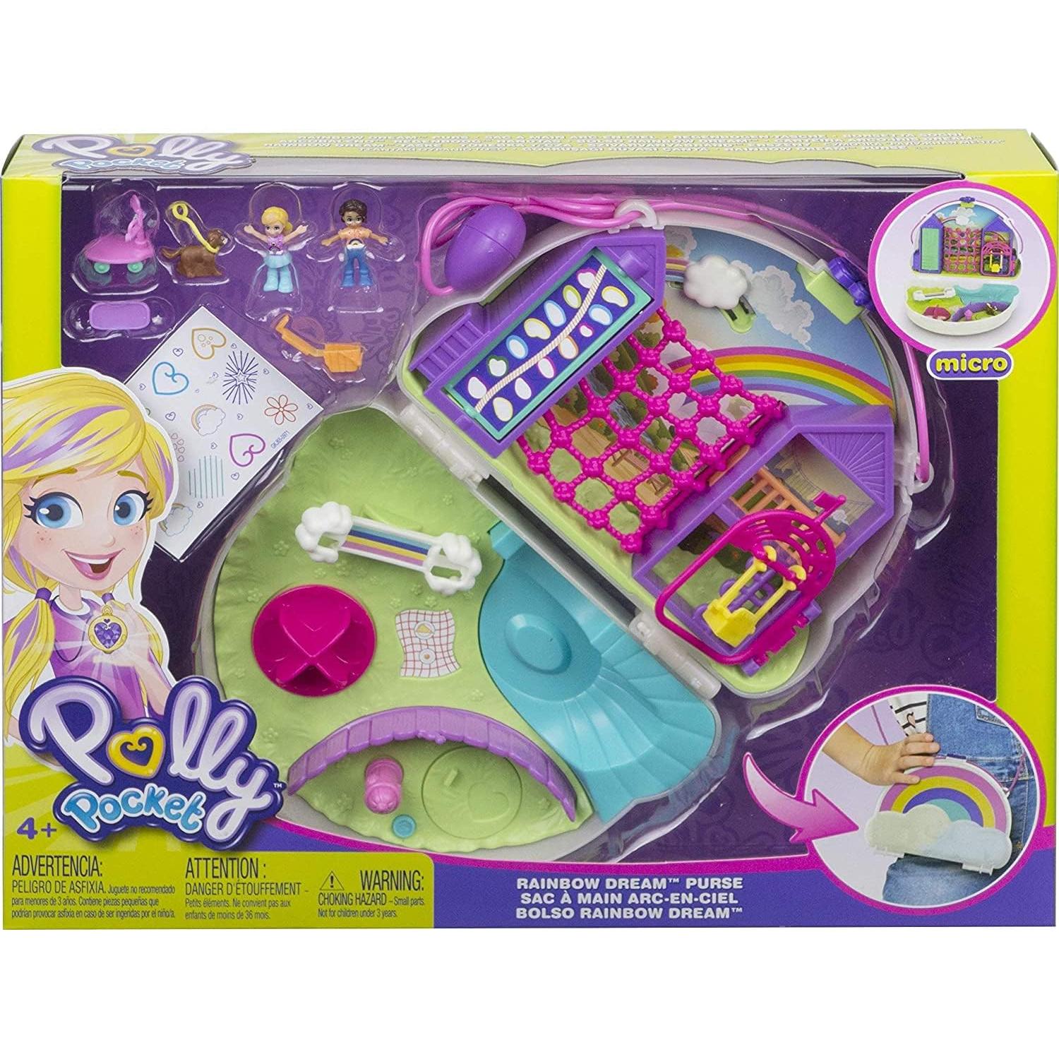 Bolso compacto Rainbow Dream Polly Pocket con muñecas y accesorios