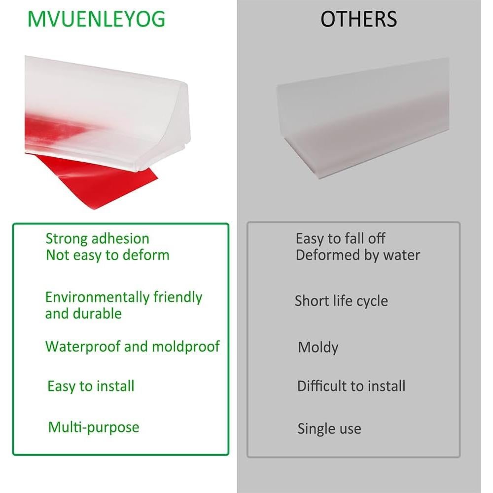 Umbral de Ducha Barrera de Agua Silicona 99 cm Blanco