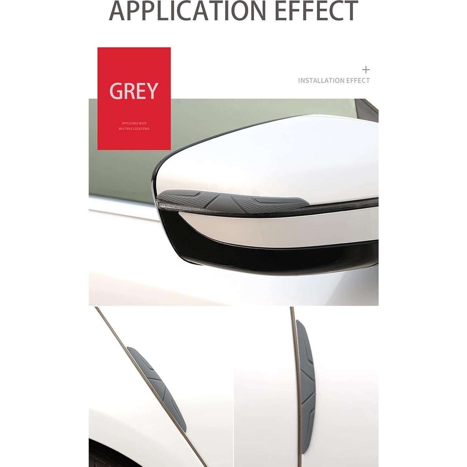 Protectores de Bordes de Puertas de Auto Hosawtek - 8 Piezas Gris