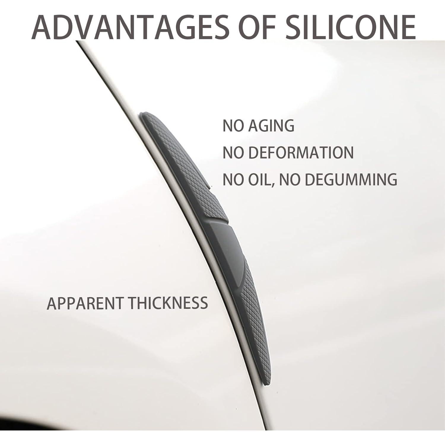 Protectores de Bordes de Puertas de Auto Hosawtek - 8 Piezas Gris