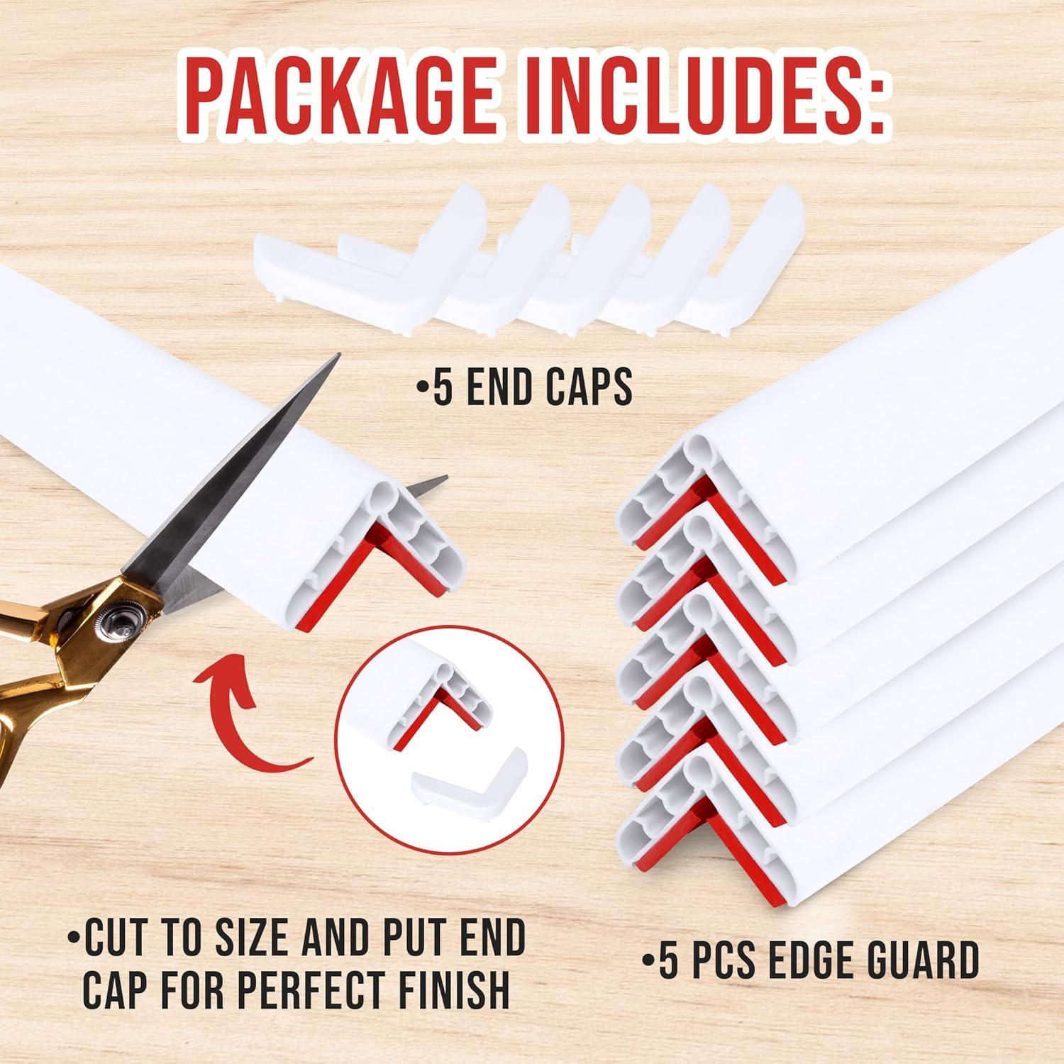 Protectores de Esquinas de Pared Rubber Bond 5 Piezas 91.44 cm