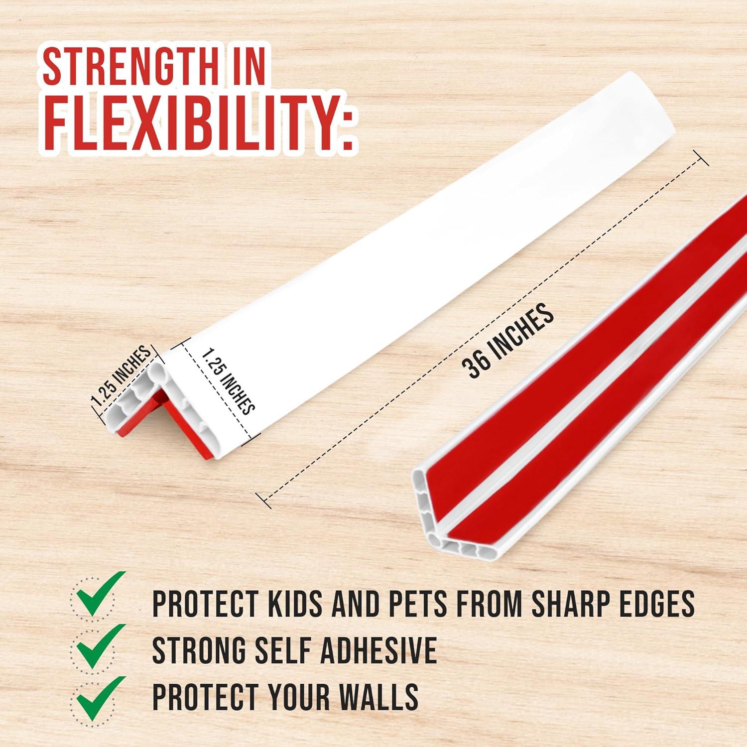 Protectores de Esquinas de Pared Rubber Bond 5 Piezas 91.44 cm