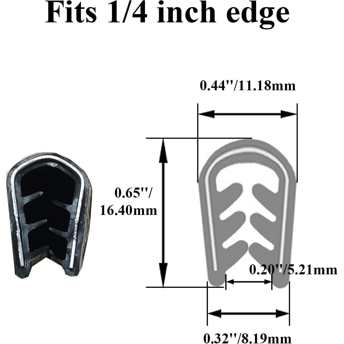 Moldura de Bisel de Goma Negra SYOAUTO 10 Pies (3 Metros)