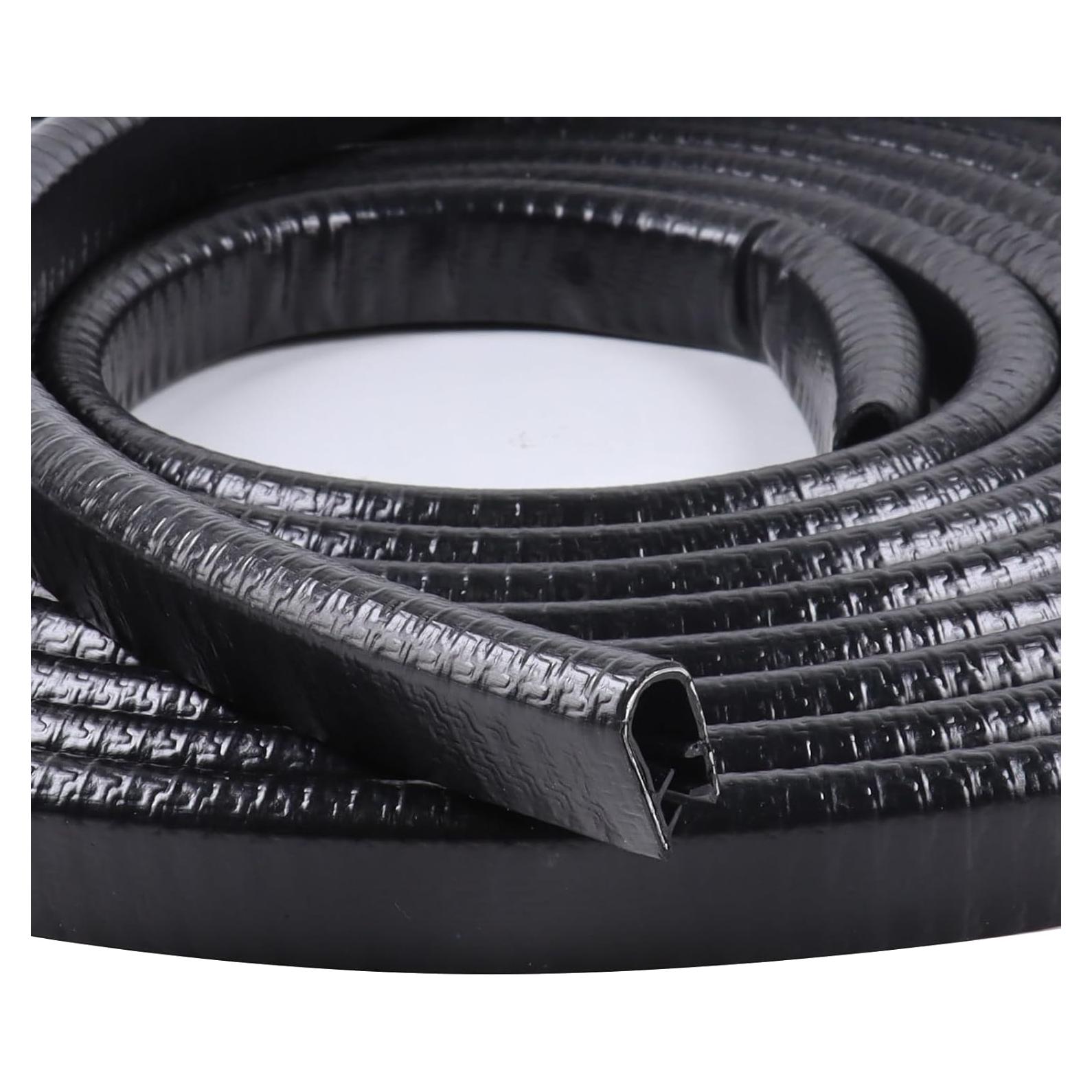 Tira de sellado de goma GoldWheel U-Channel 7.92m Negro