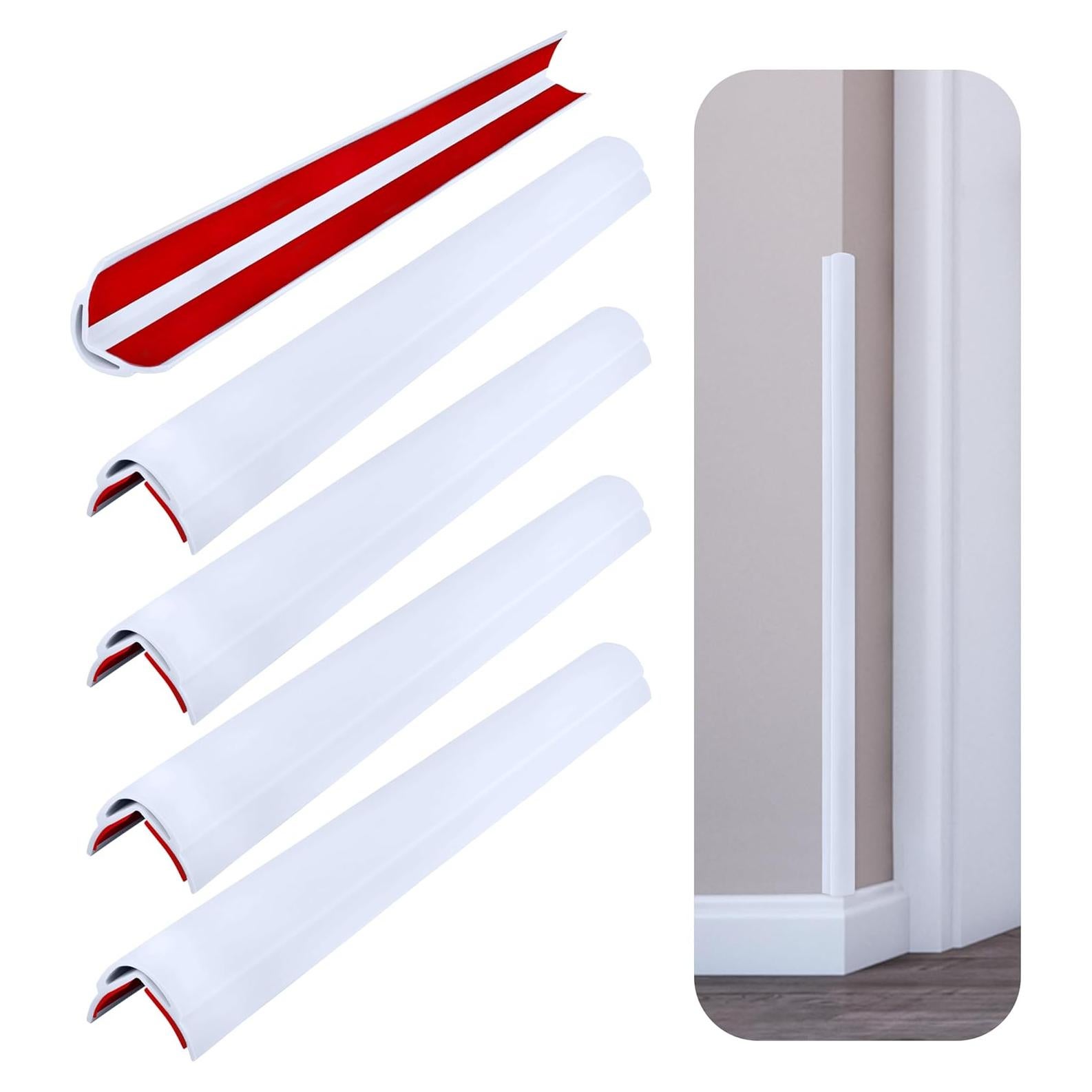 Protector de Esquinas de Pared Rubber Bond, 5 Piezas, Blanco