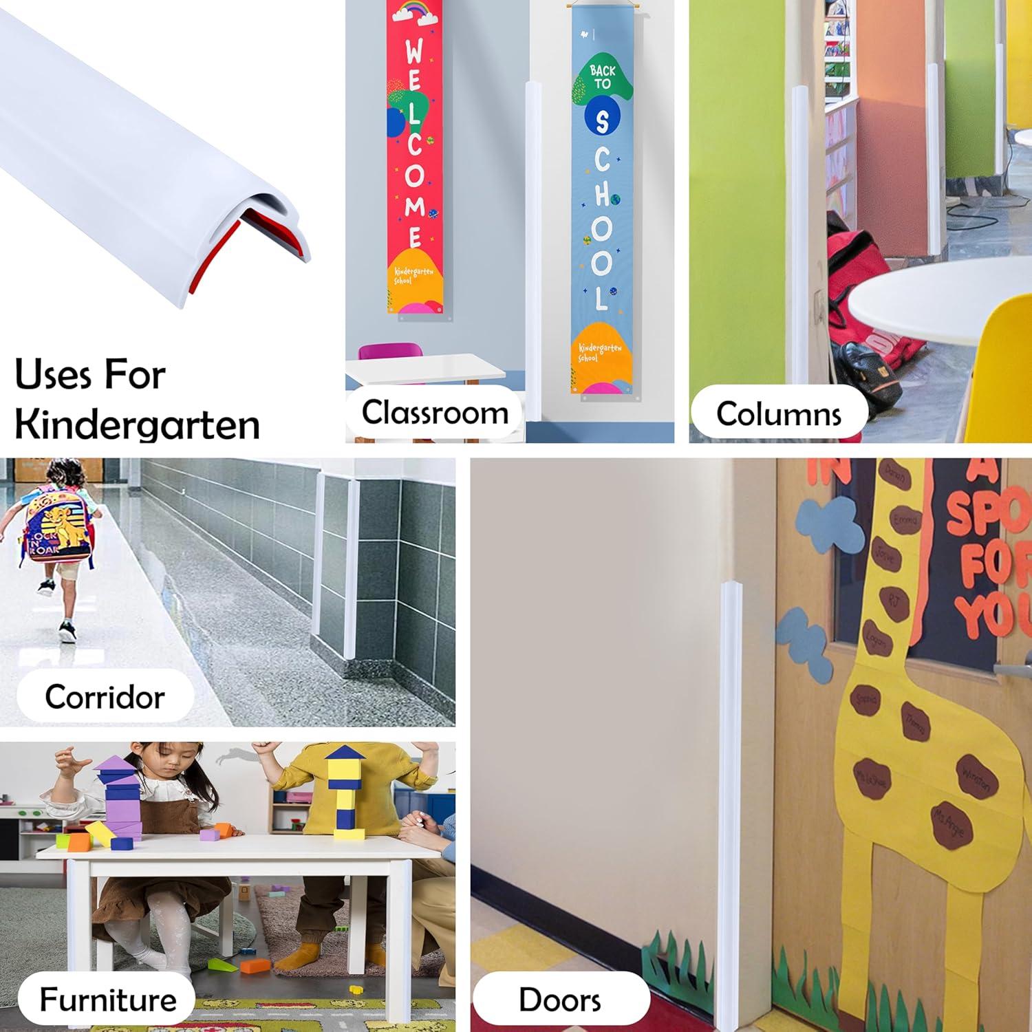 Protector de Esquinas de Pared Rubber Bond, 5 Piezas, Blanco