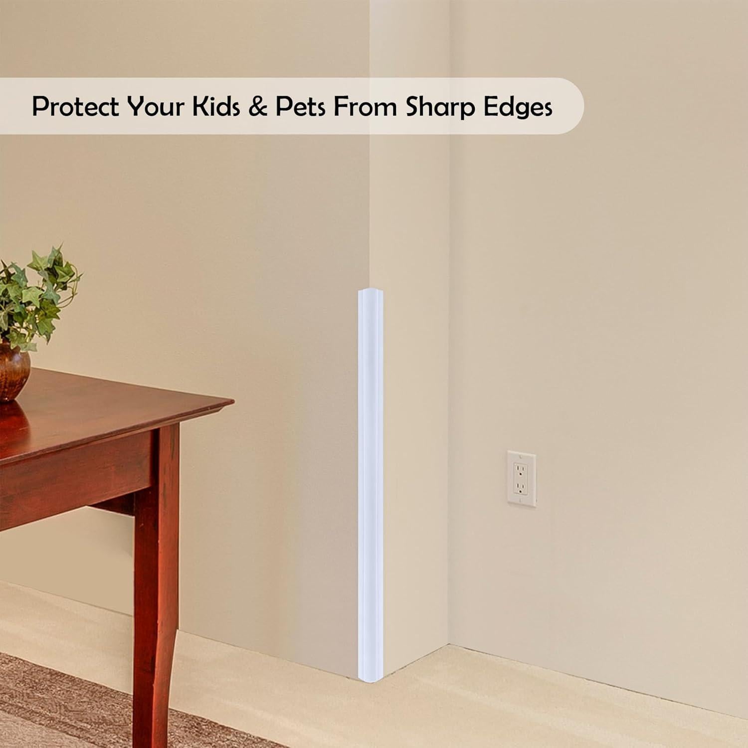 Protector de Esquinas de Pared Rubber Bond, 5 Piezas, Blanco