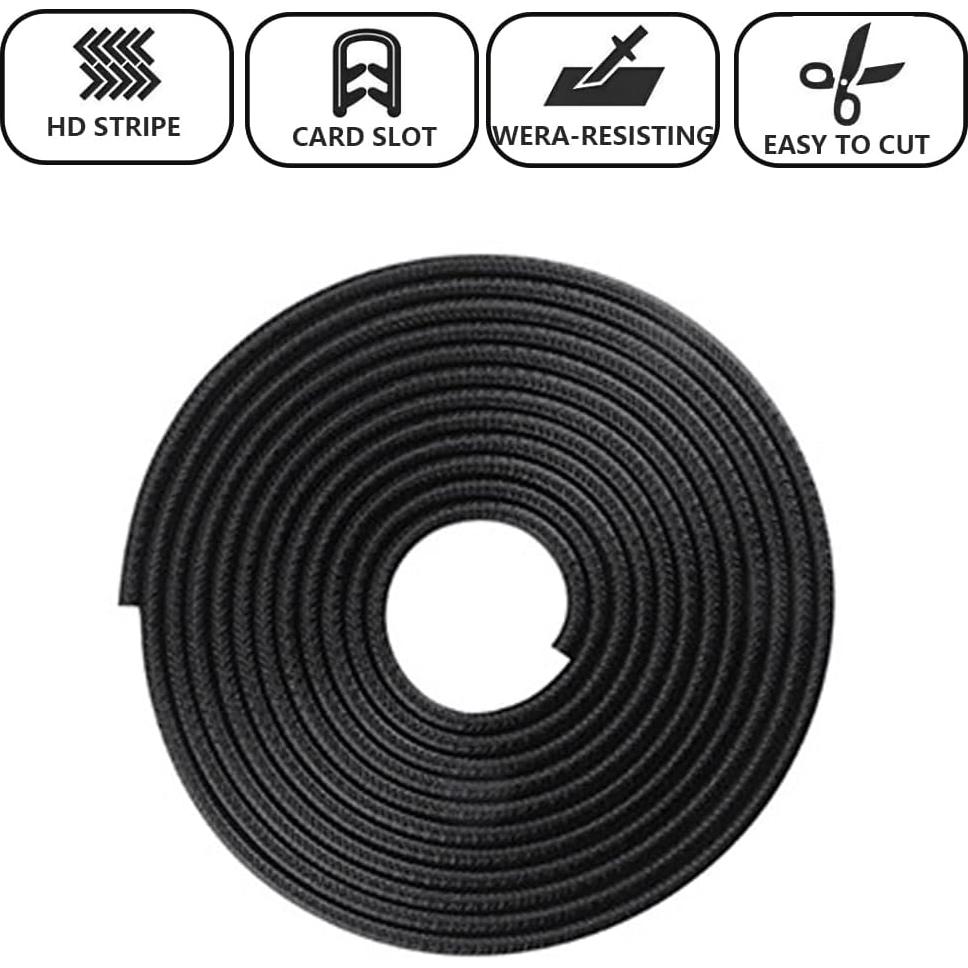 Protector de Bisel de PVC Flexible Tsurpcao 10m Negro 7mm