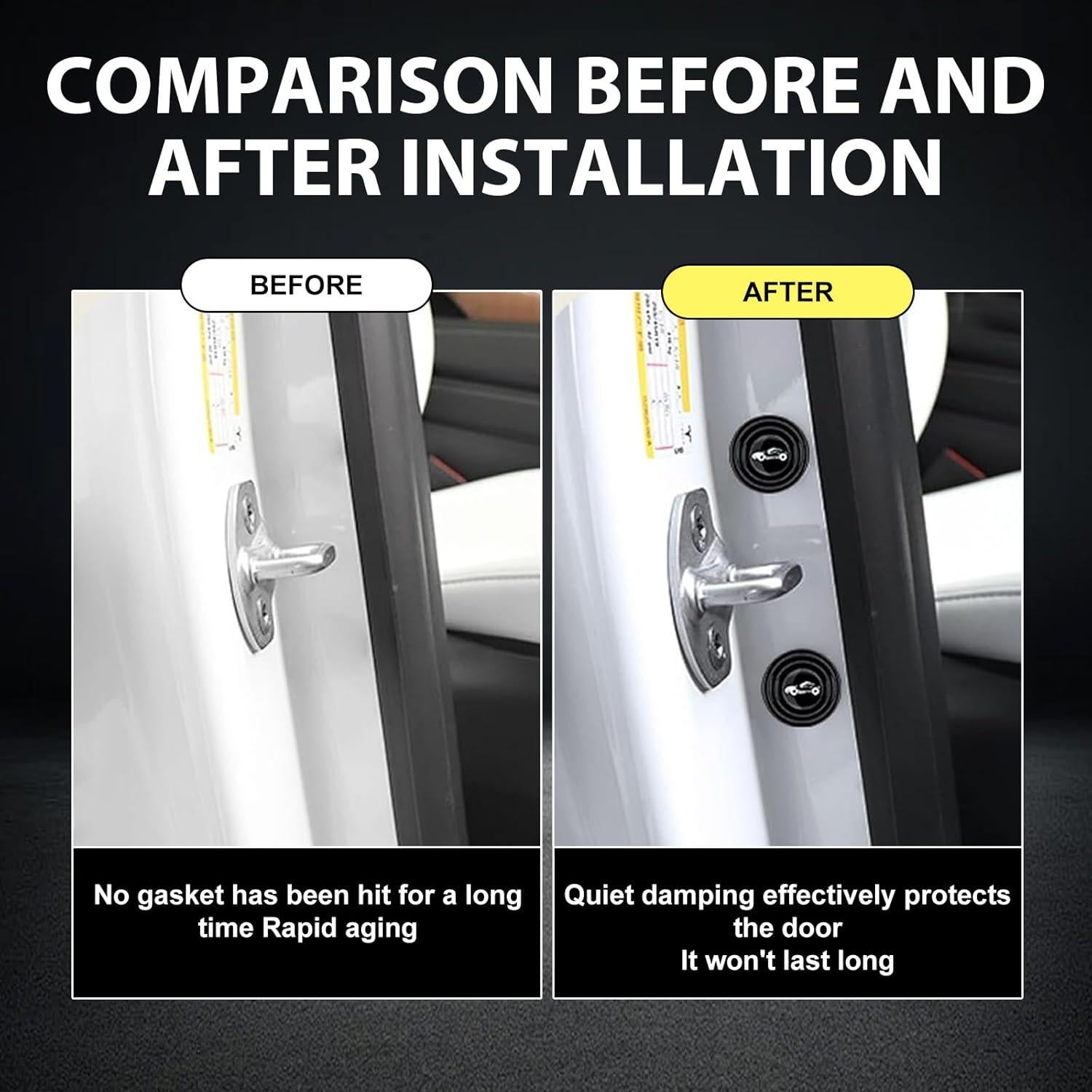 Pack 30 Amortiguadores de Puerta AWGUKA Silicona Negra