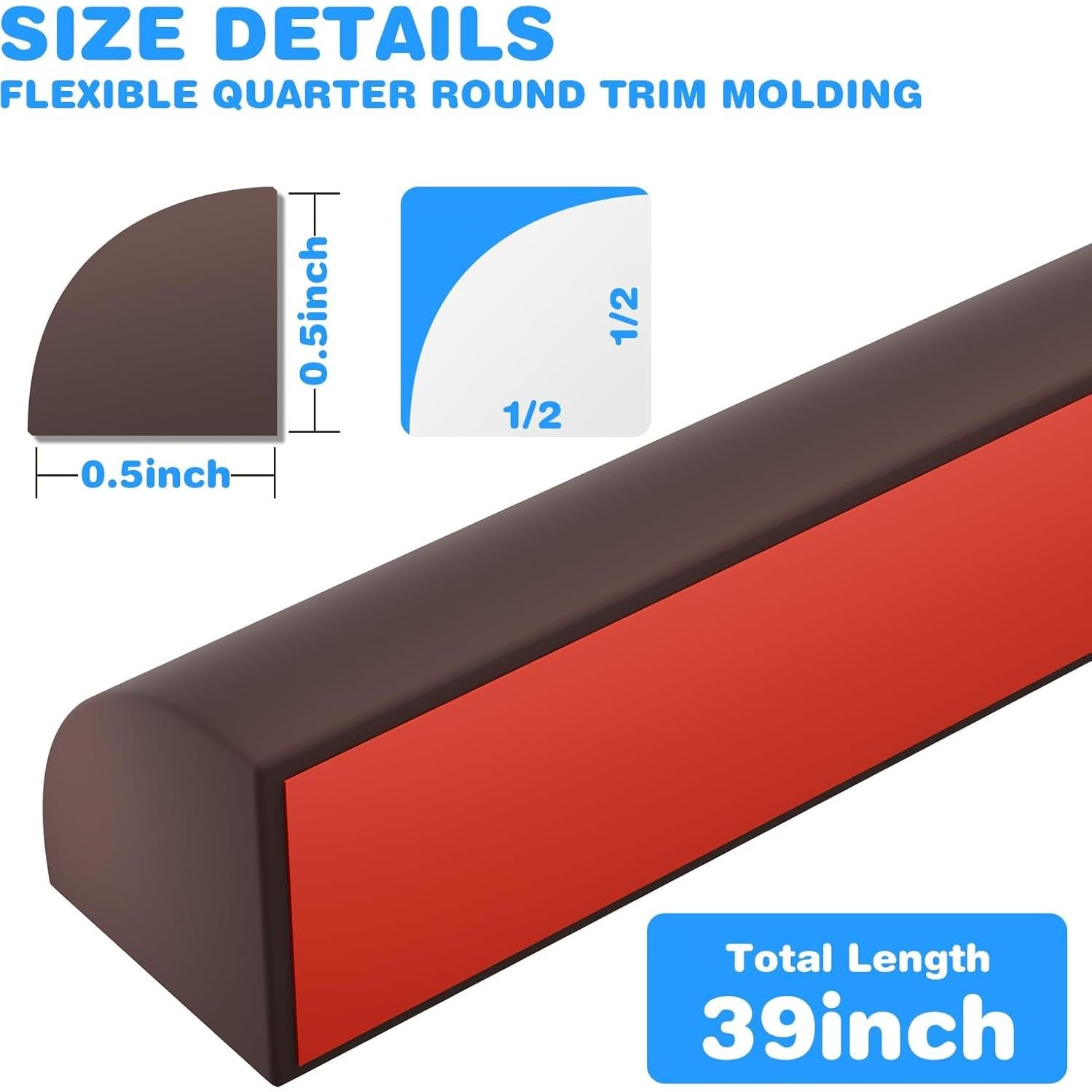 Moldura Cuarterona Flexible Ahua Walsong 99 cm Color Café Oscuro