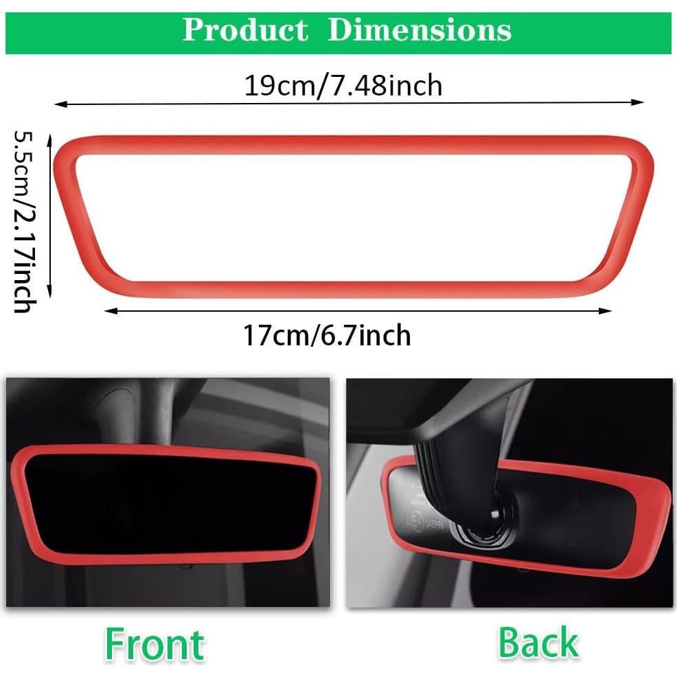 Marco Protector de Espejo Retrovisor Ygapuzi Rojo 19x5.5cm