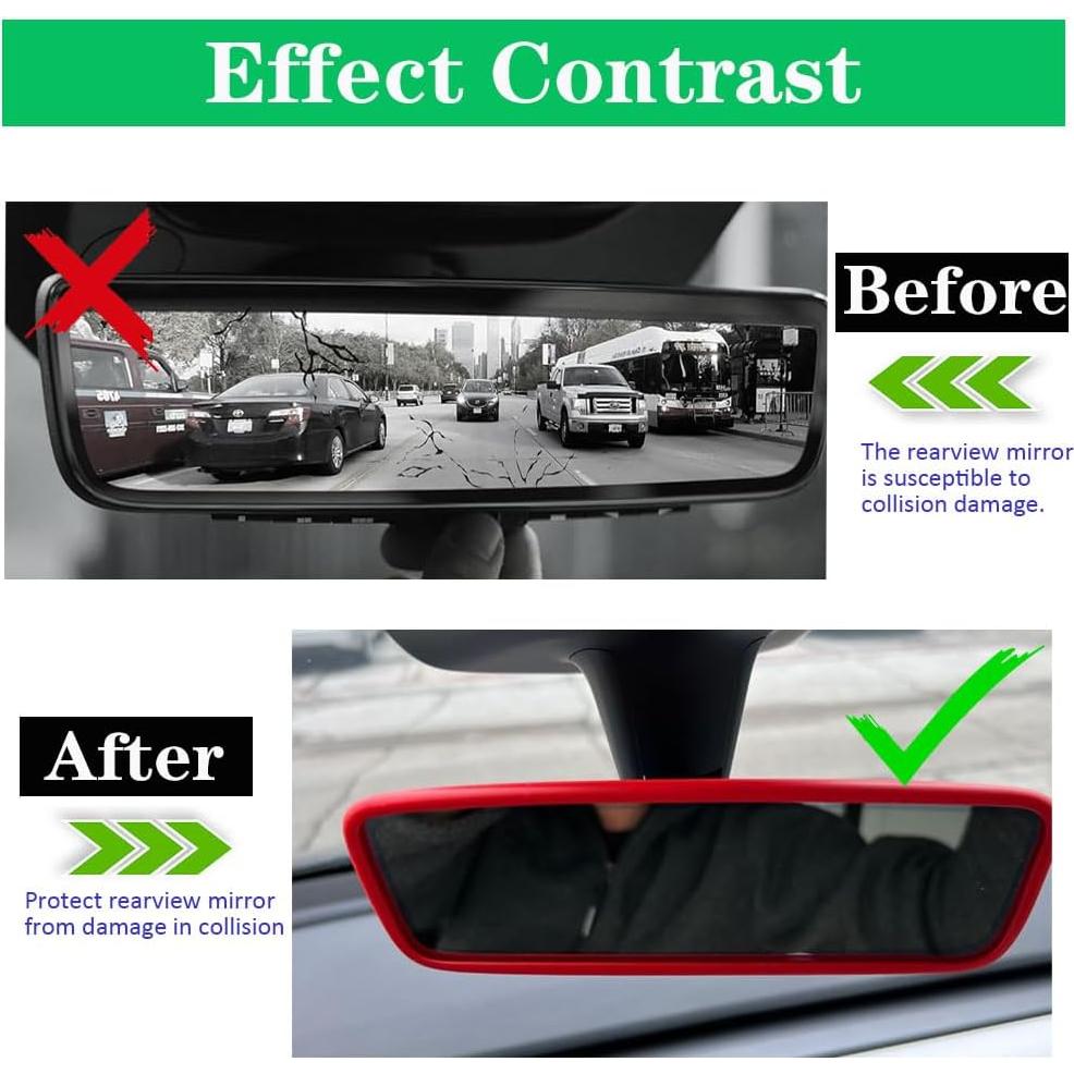 Marco Protector de Espejo Retrovisor Ygapuzi Rojo 19x5.5cm