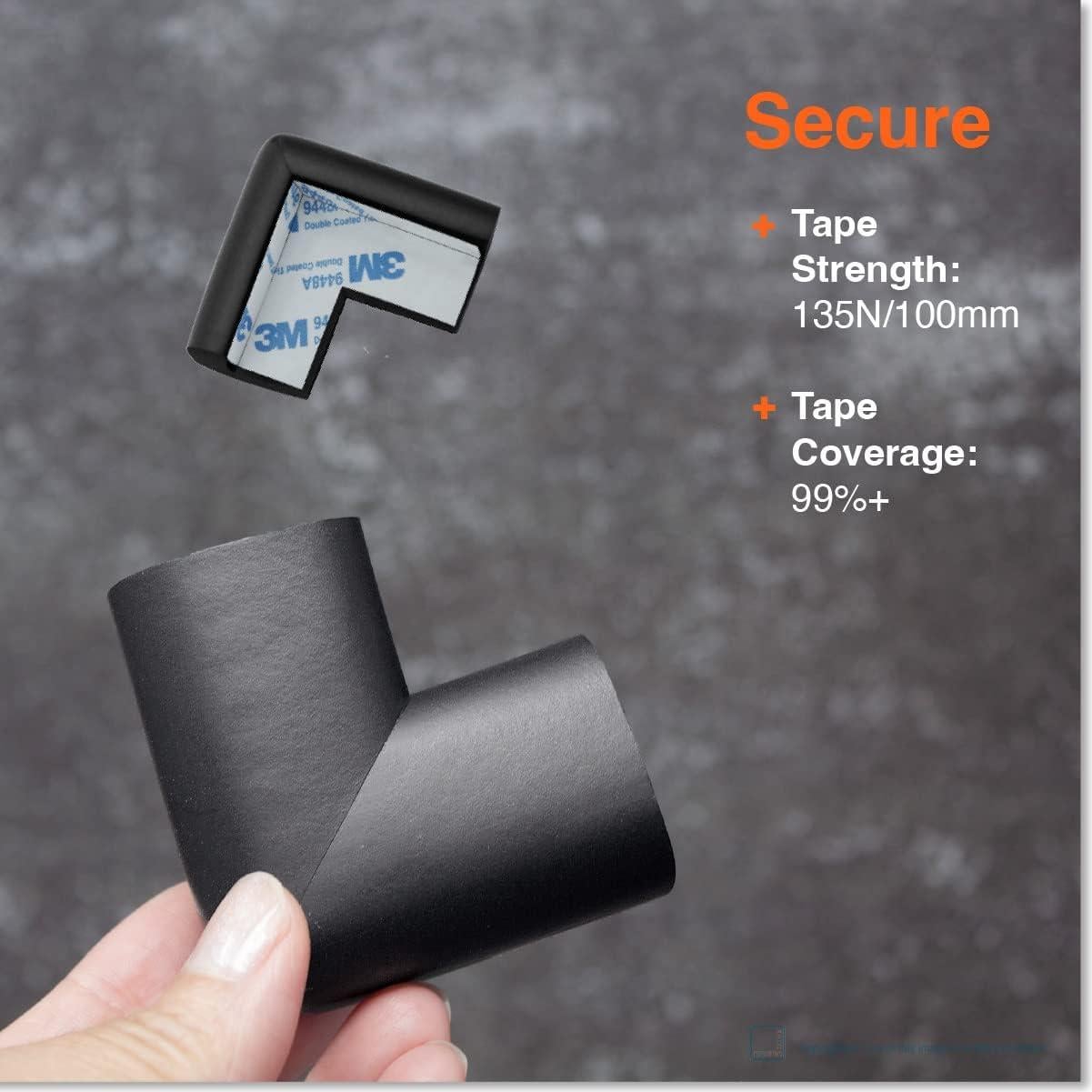 Roving Cove Protector de Esquinas para Bebés 16 Piezas Negro