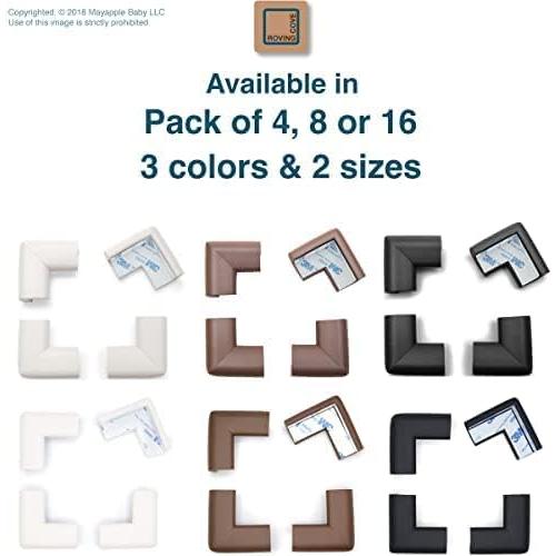 Roving Cove Protector de Esquinas para Bebés 16 Piezas Negro