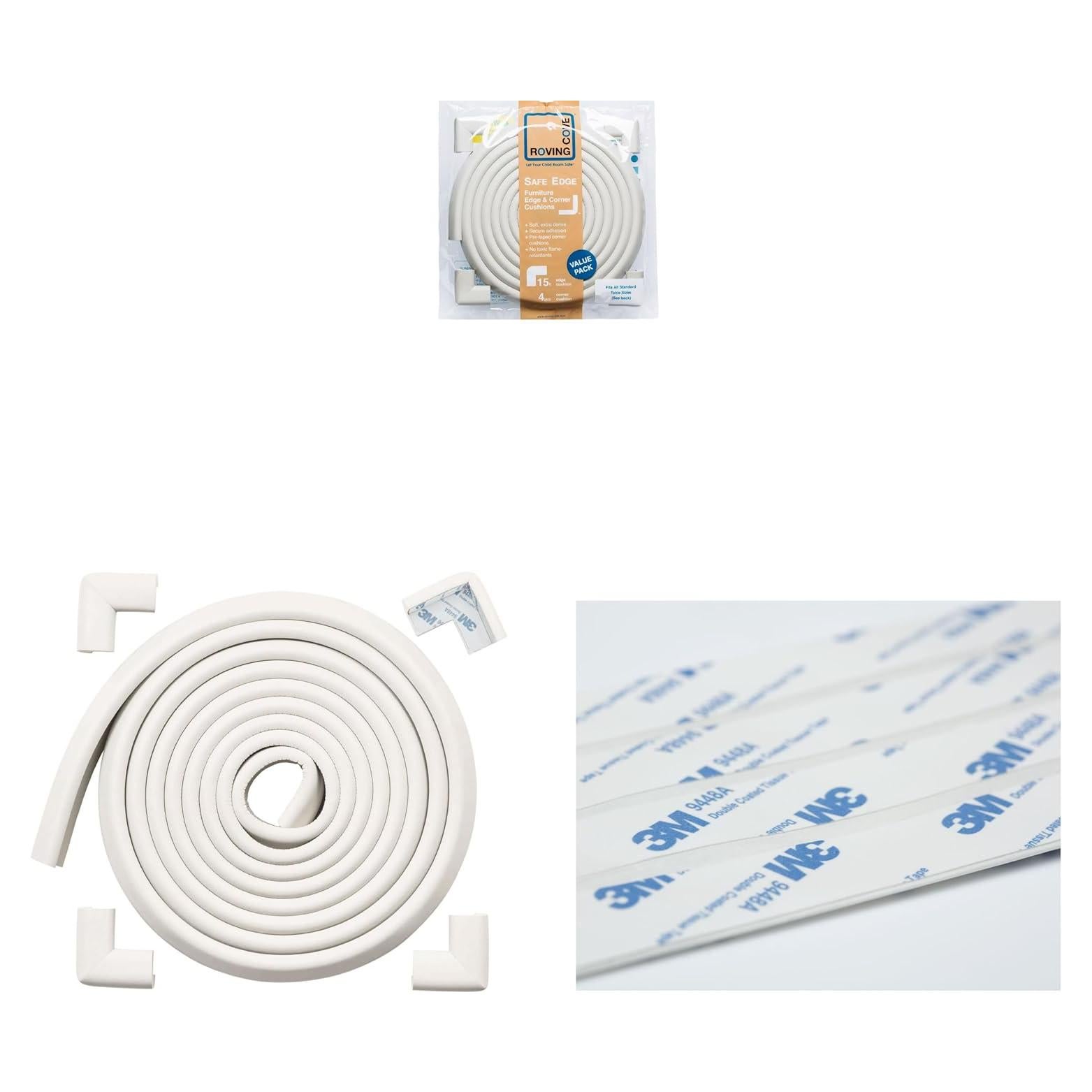Protectores de Esquinas Roving Cove + Cinta 3M - 5 Piezas