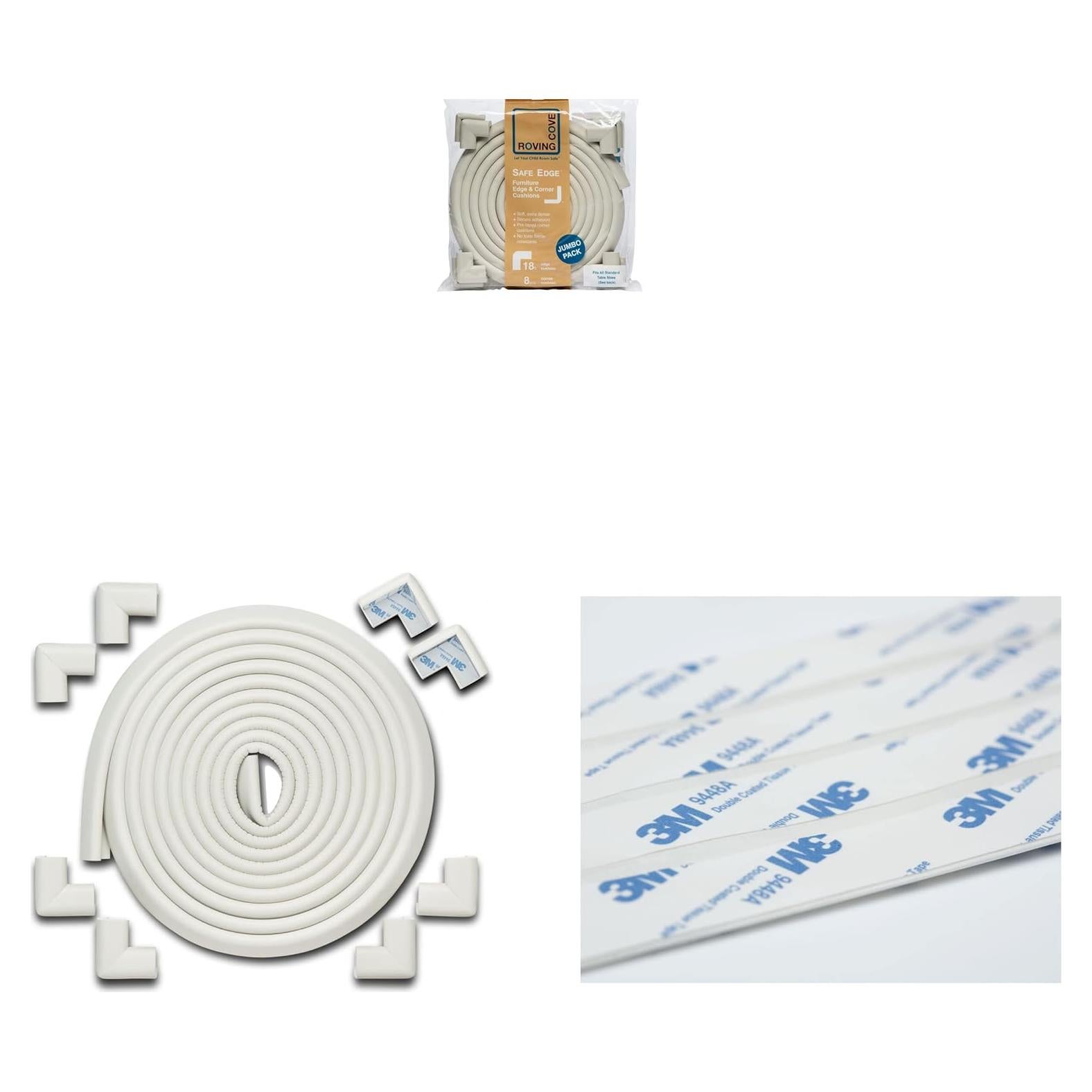 Protectores de Esquinas Roving Cove + Cinta 3M 10.97m - Blanco Ostra