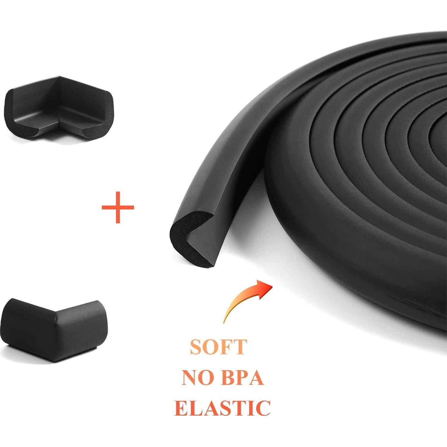 Protector de Esquinas y Bordes Furnigear 5m Negro Autoadhesivo