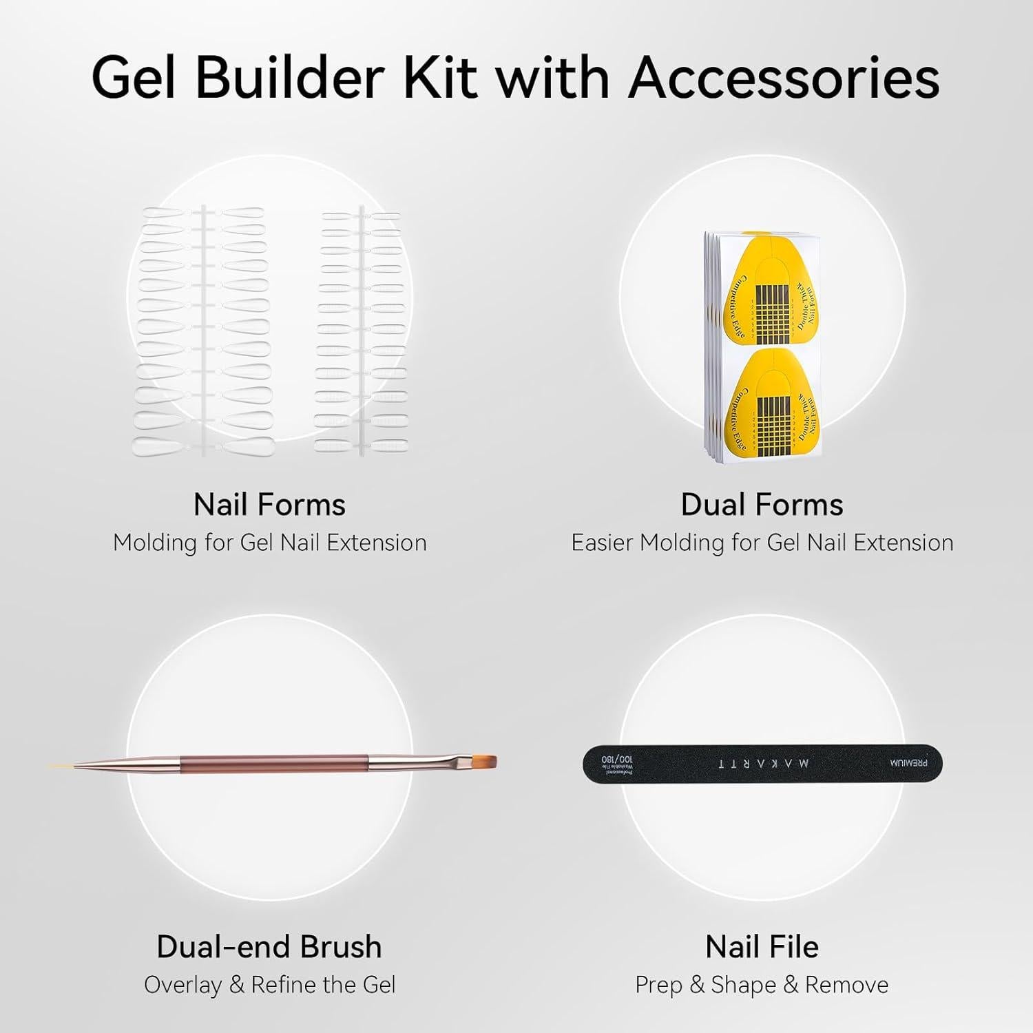 Kit de Gel Constructor Transparente Makartt 30g - Uñas Duraderas