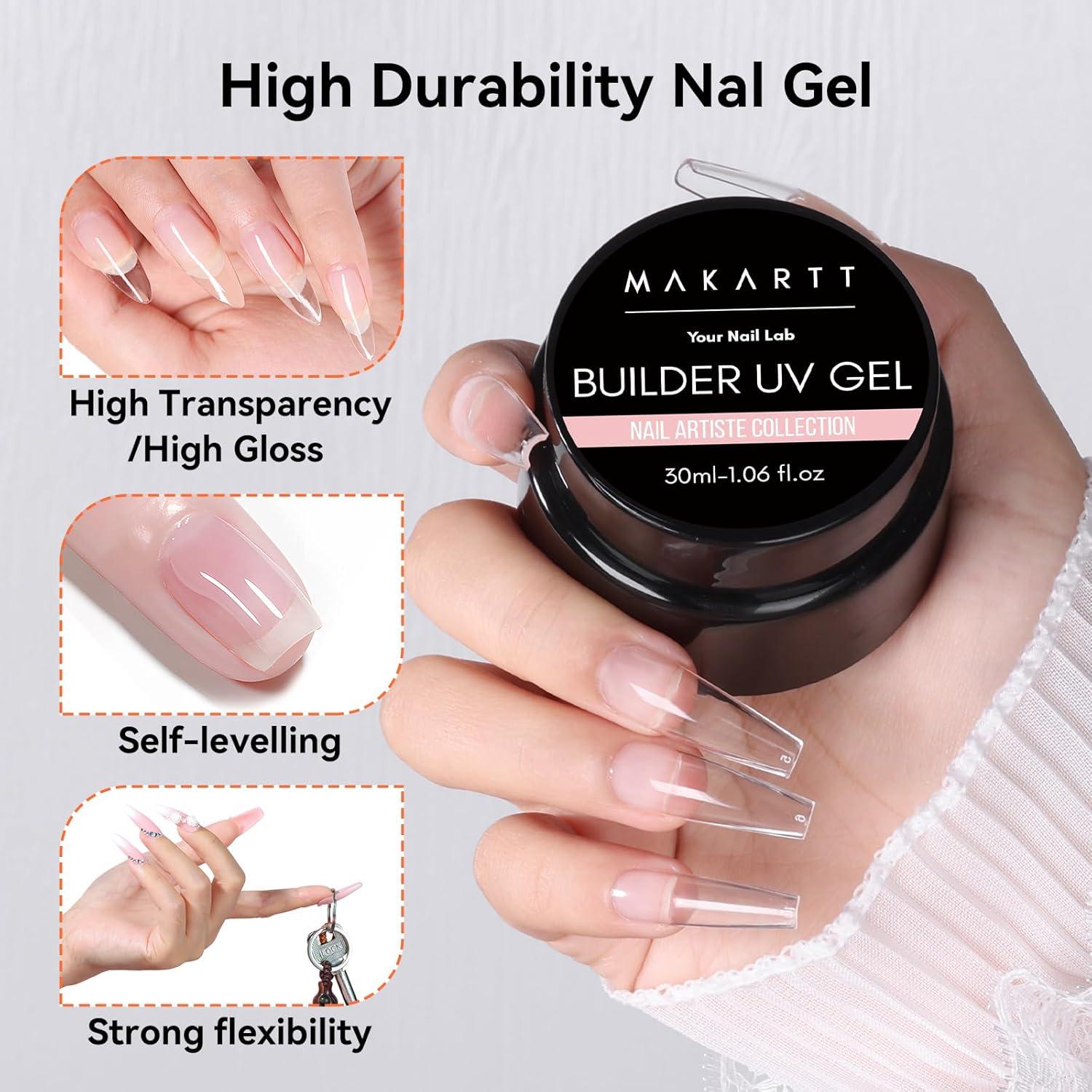 Kit de Gel Constructor Transparente Makartt 30g - Uñas Duraderas