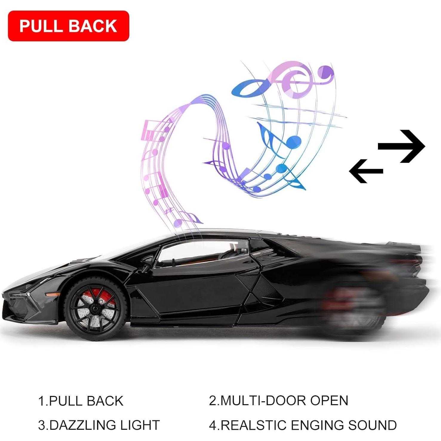 Coche de Juguete Lamborghini Reventon 1/24 con Luz y Sonido