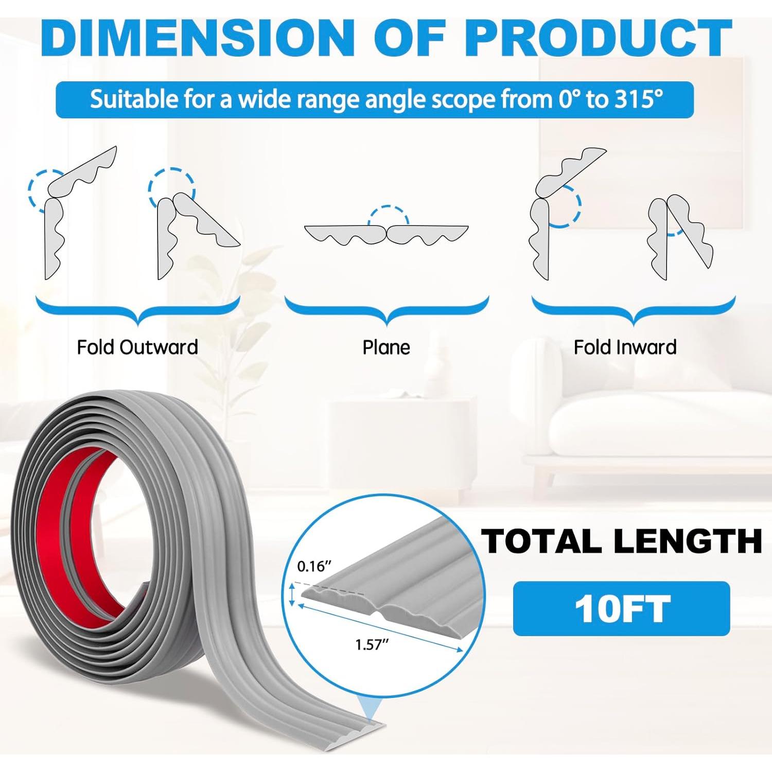 Protector de Esquina Autoadhesivo Heonay 4.1 cm x 3.05 m Gris