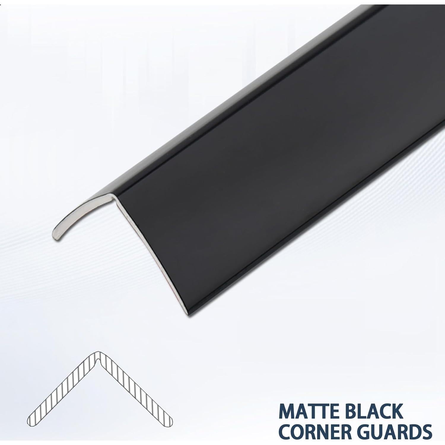 Moldura Autoadhesiva Protectora de Esquinas Coengwui 5m x 2cm Negro Mate