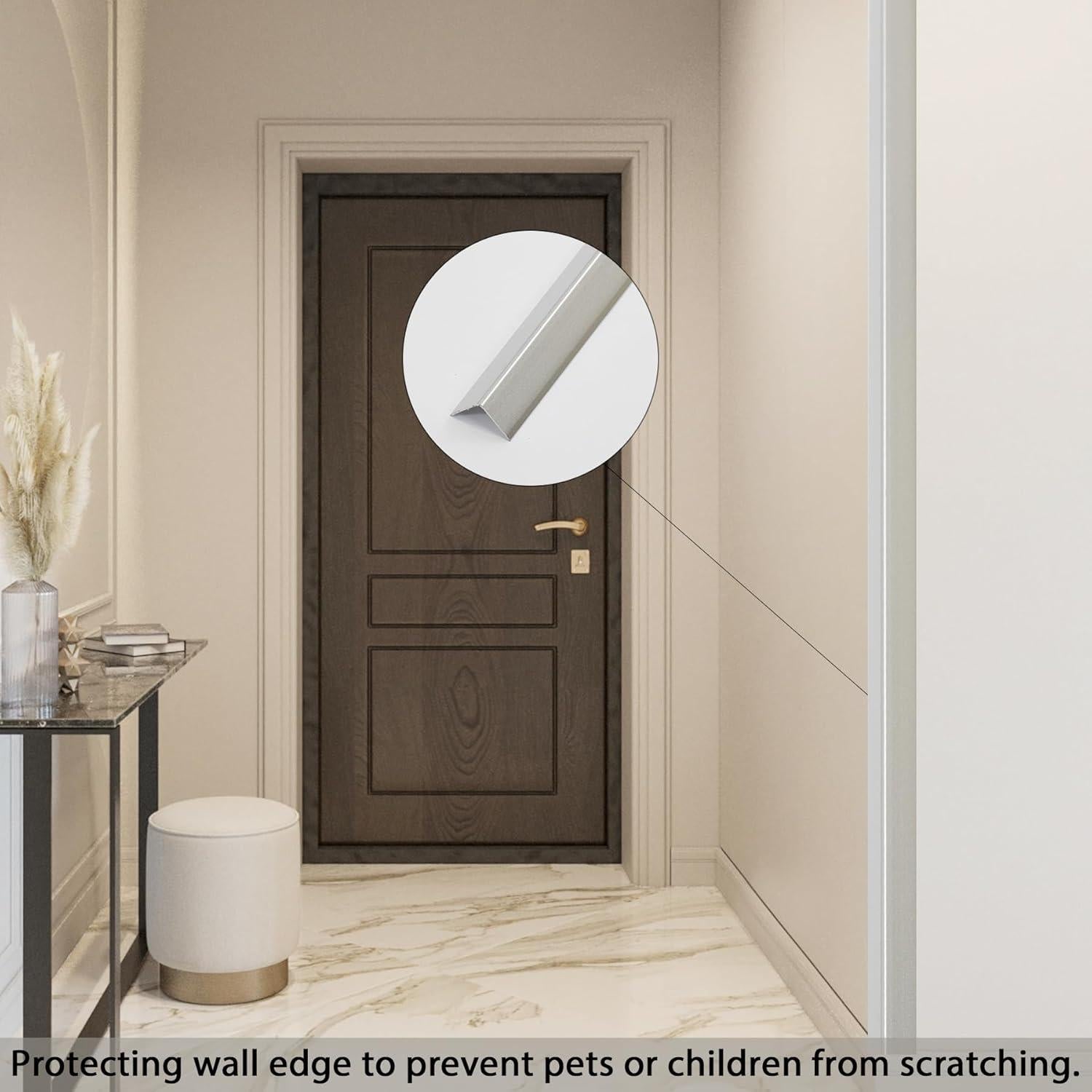 Protectores de Esquinas de Aluminio Coengwui 3Pcs 0.88m Plata Mate