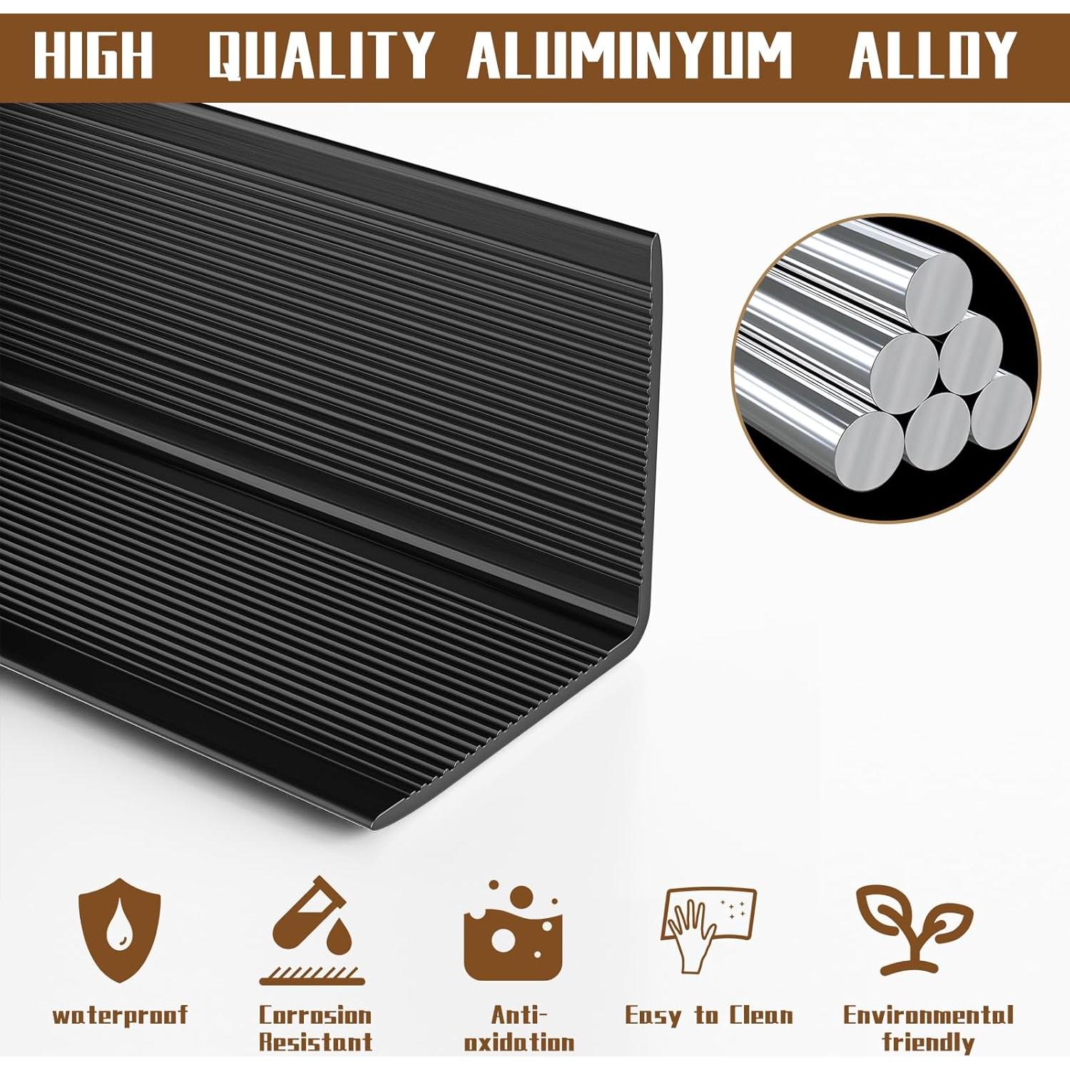 Protectores de Esquina de Aluminio Jiekayi 5 Pcs 90.17 cm Negro