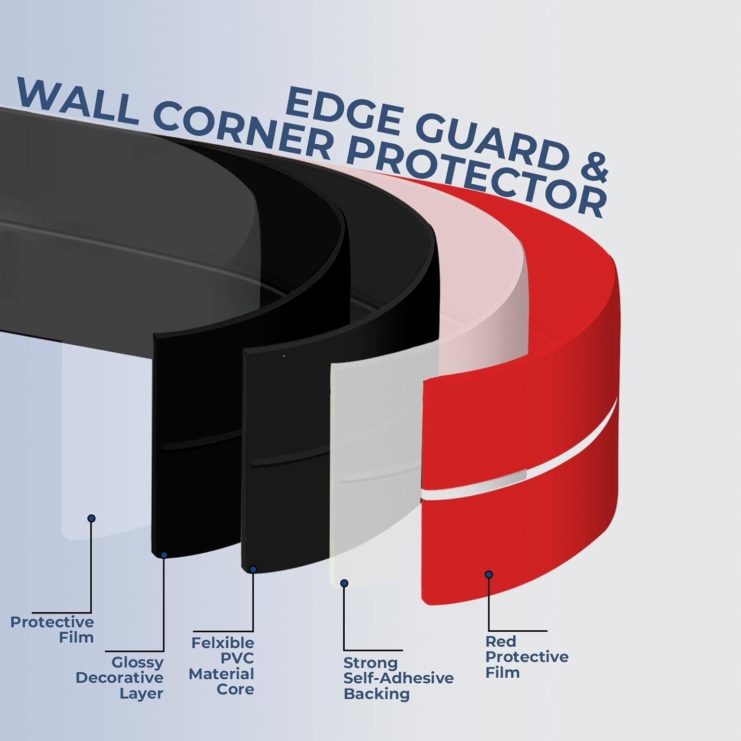 Protector de Esquina Autoadhesivo Storystore 4.06 cm x 3.96 m Negro