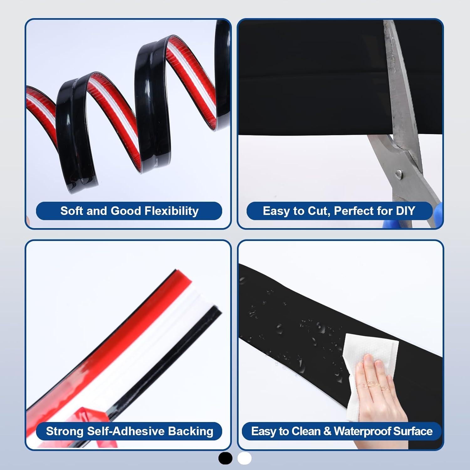 Protector de Esquina Autoadhesivo Storystore 4.06 cm x 3.96 m Negro