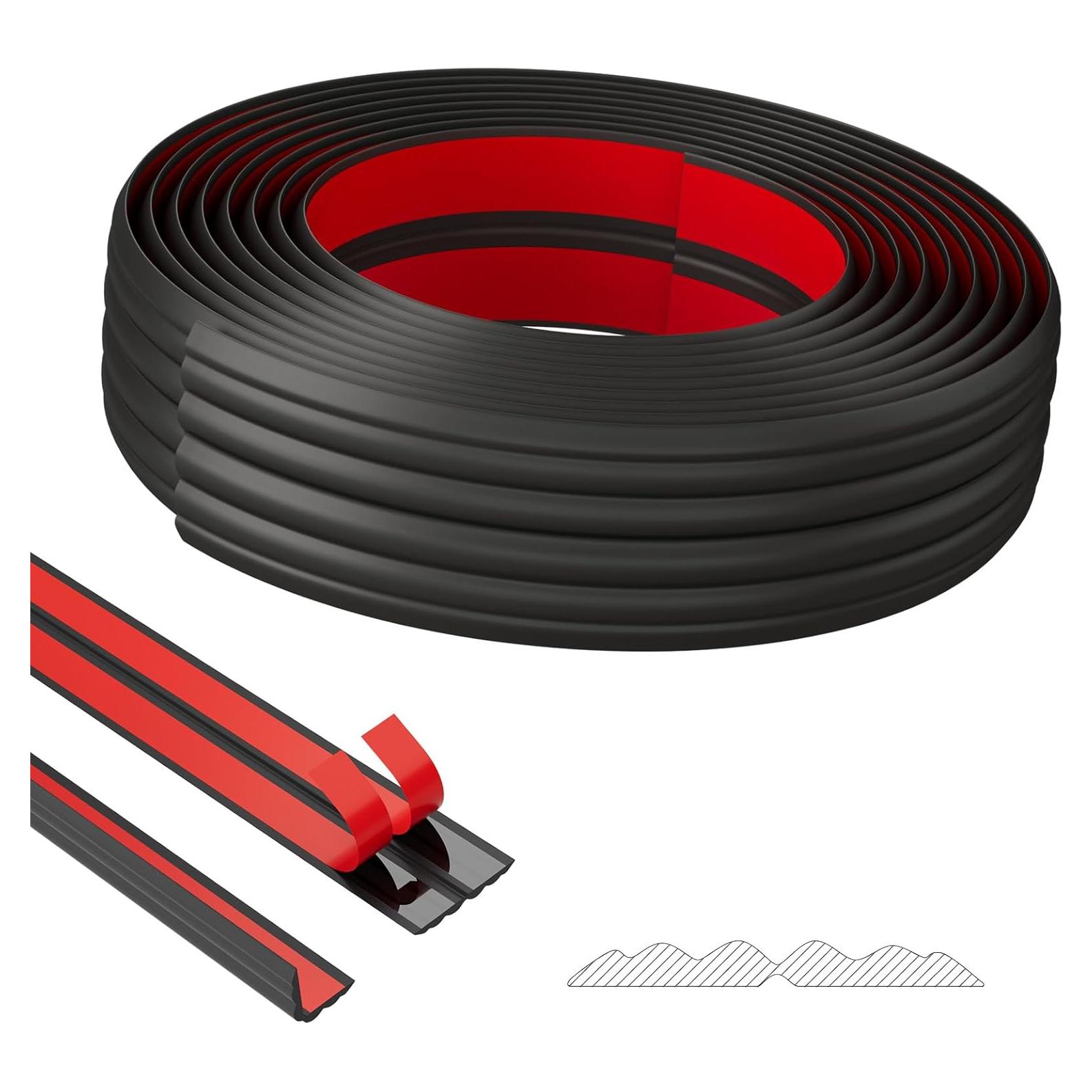 Protector de esquina Duzzy 3.2m autoadhesivo flexible negro