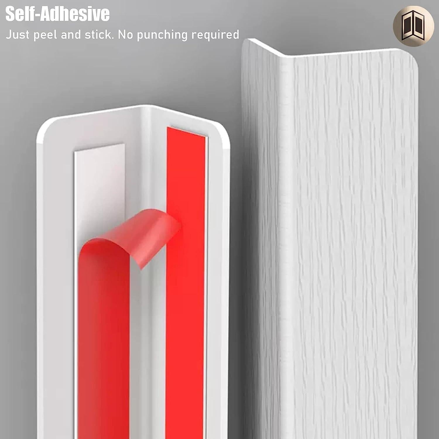 Protector de Esquinas de Pared Apoctsddo 2 PCS PVC Blanco 90 cm