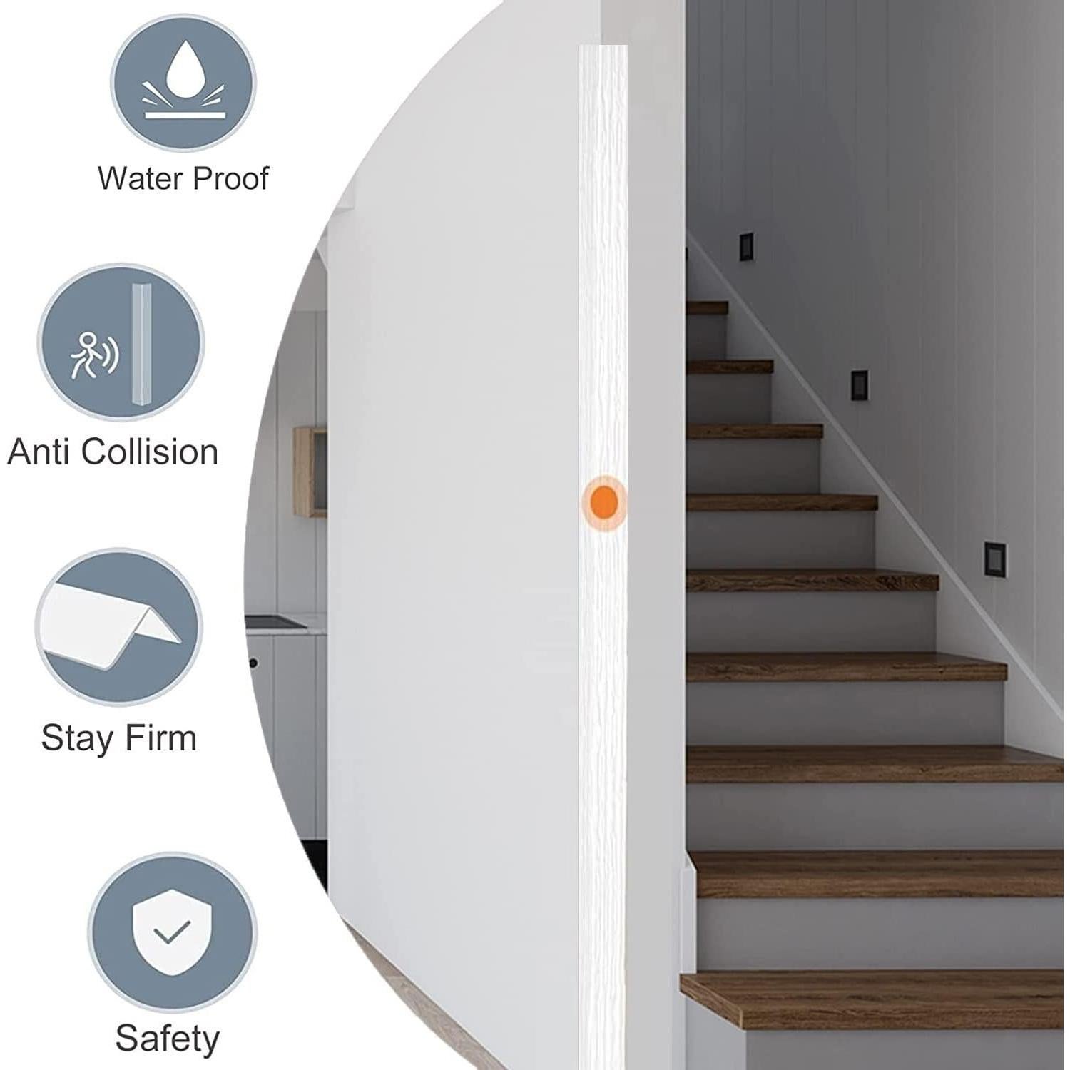 Protector de Esquinas de Pared Apoctsddo 2 PCS PVC Blanco 90 cm