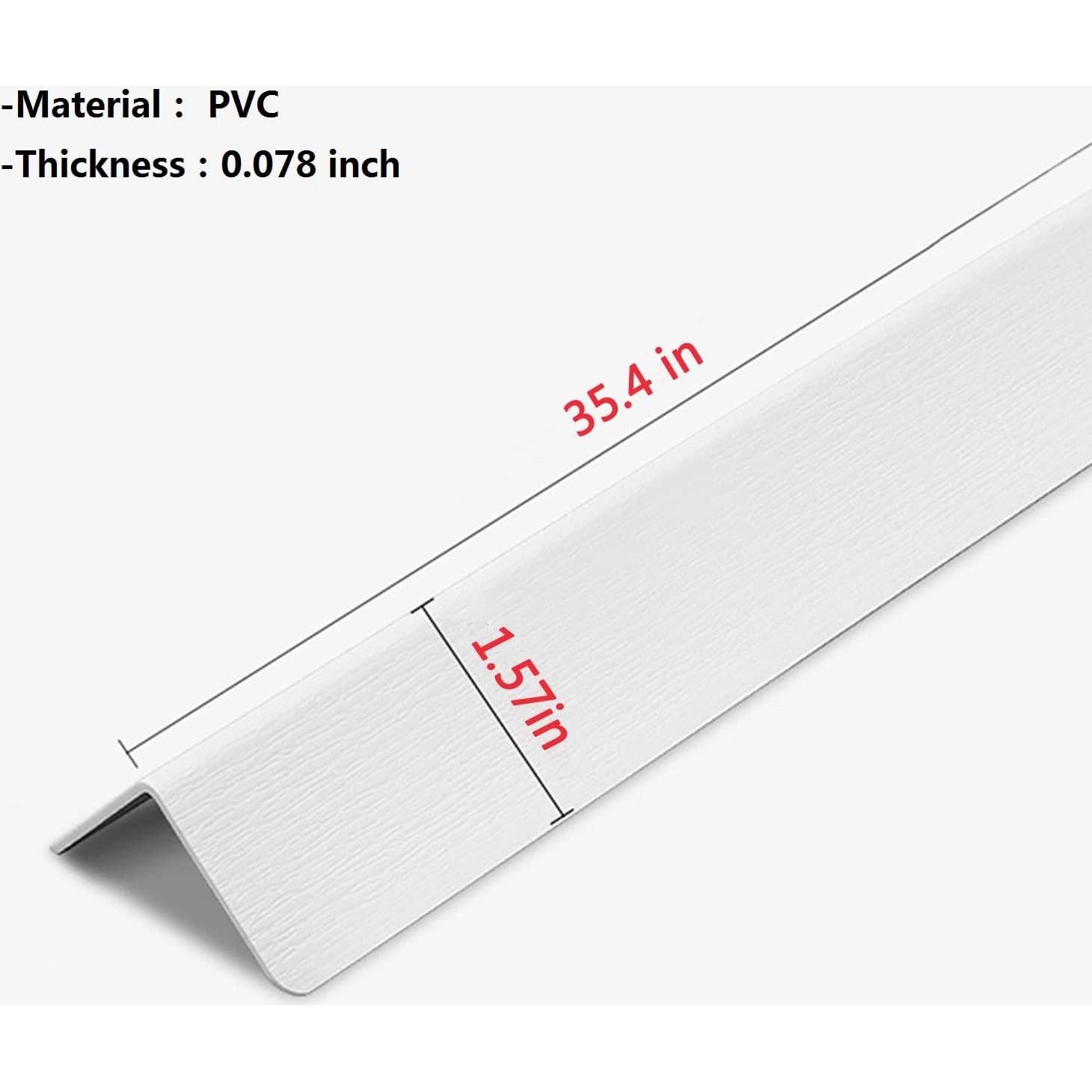 Protector de Esquinas de Pared Apoctsddo 2 PCS PVC Blanco 90 cm