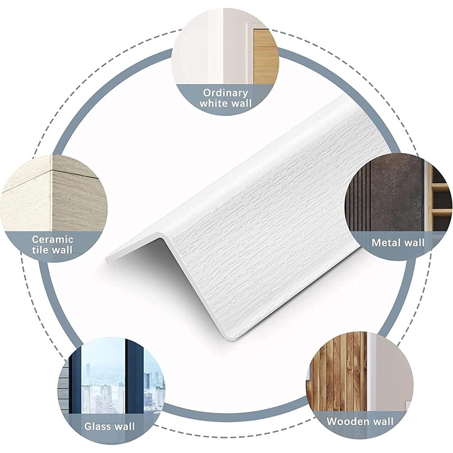 Protector de Esquinas de Pared Apoctsddo 2 PCS PVC Blanco 90 cm