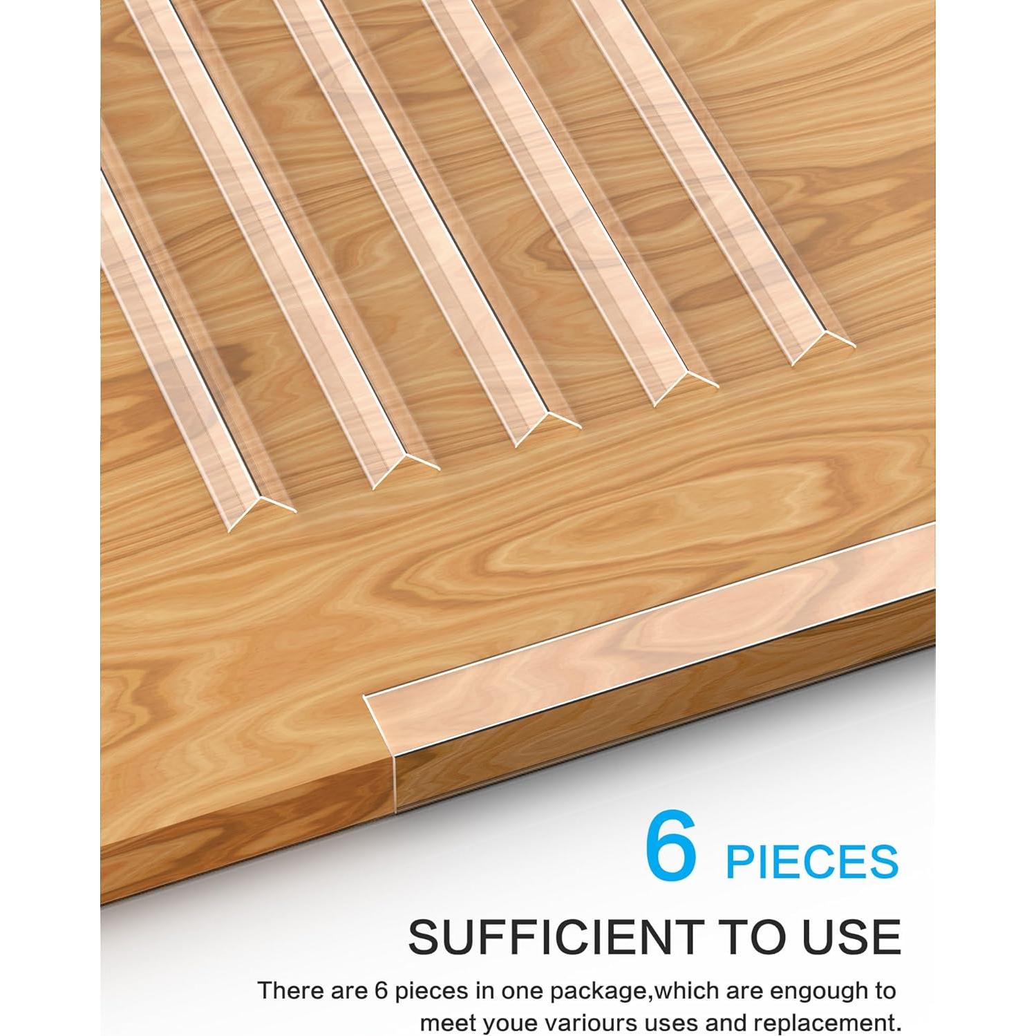Protectores de Esquinas Transparentes Frychee 6PCS 91.44x2.54cm